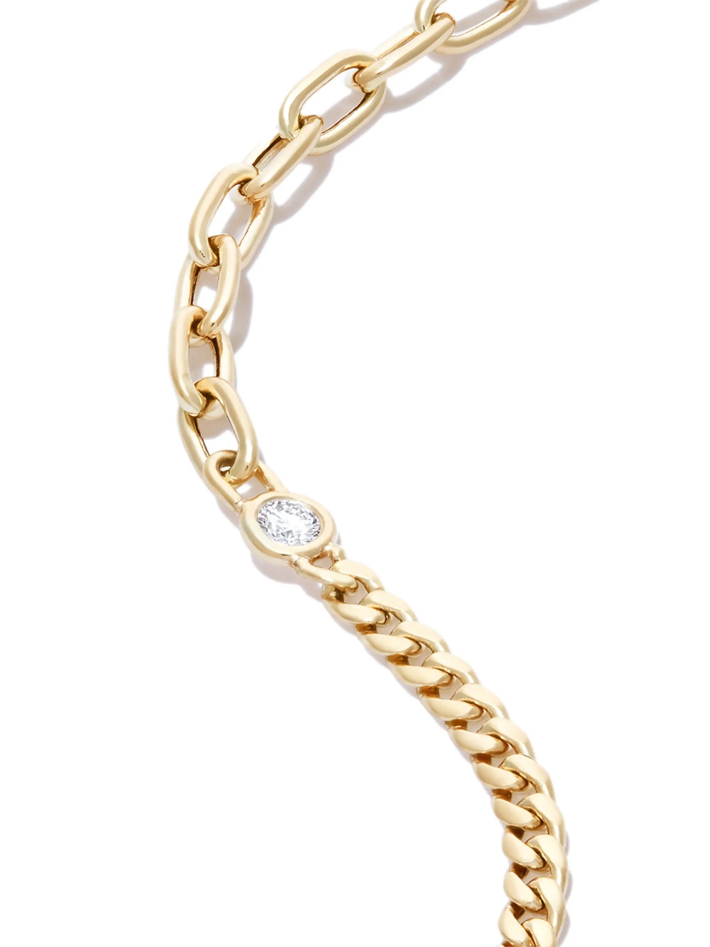 14kt yellow gold diamond chain-link bracelet