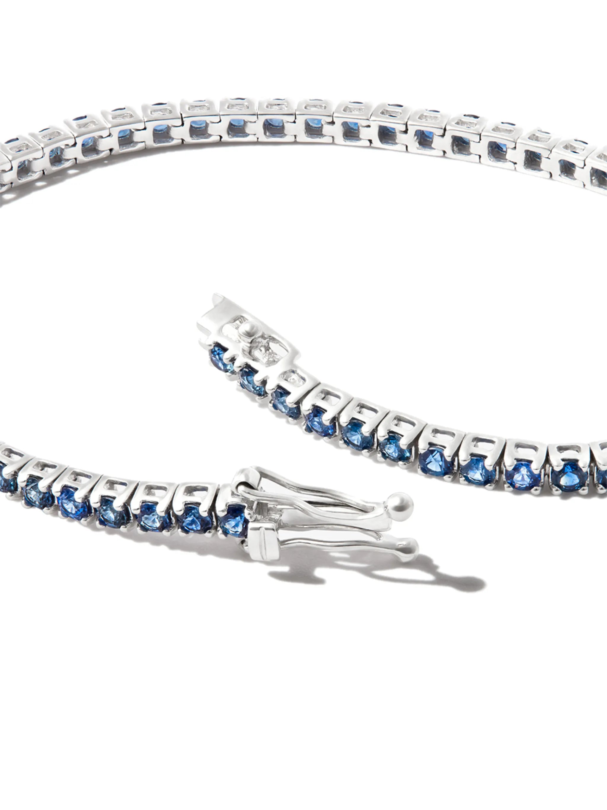 14kt white gold sapphire tennis bracelet