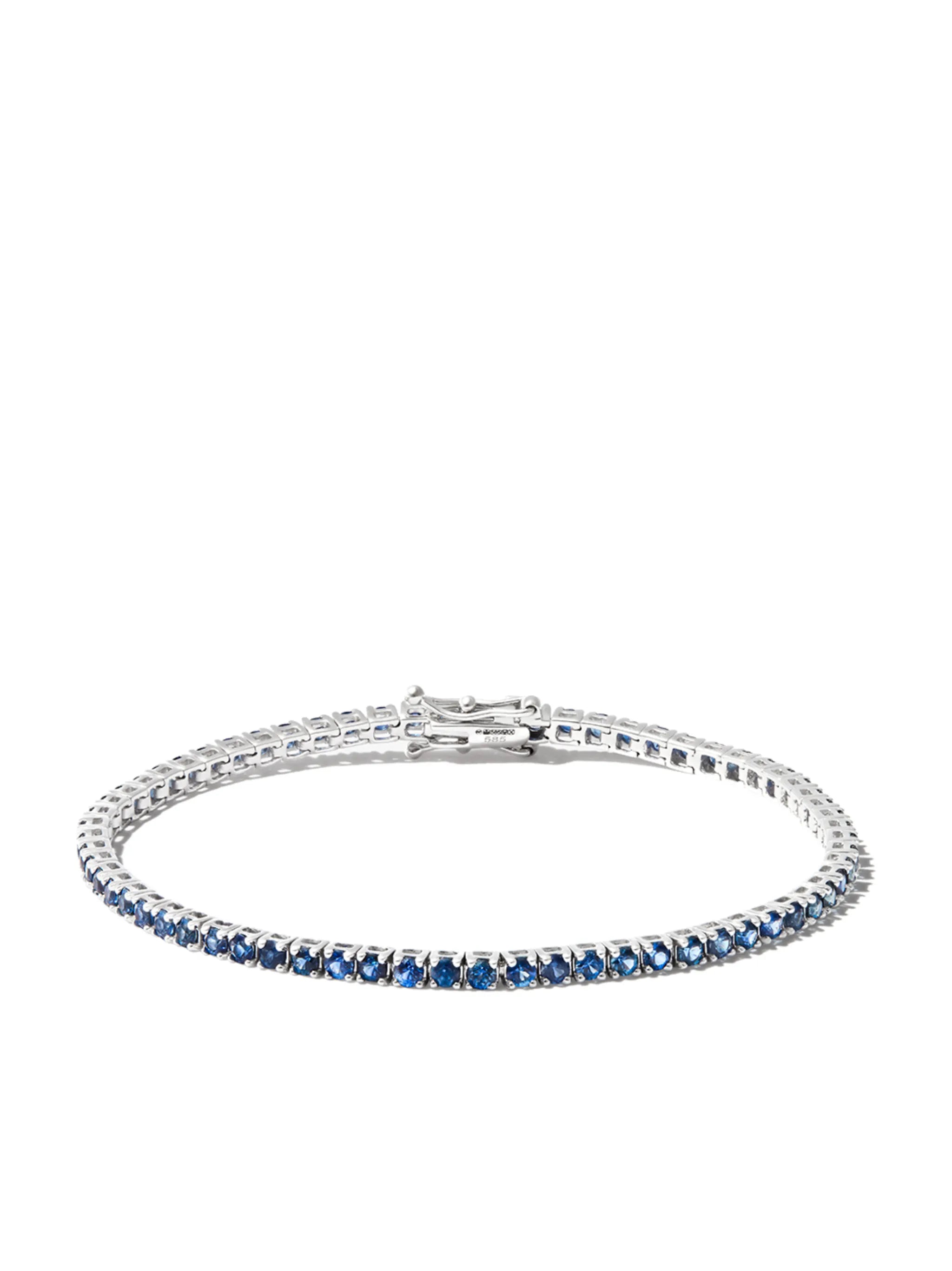 14kt white gold sapphire tennis bracelet