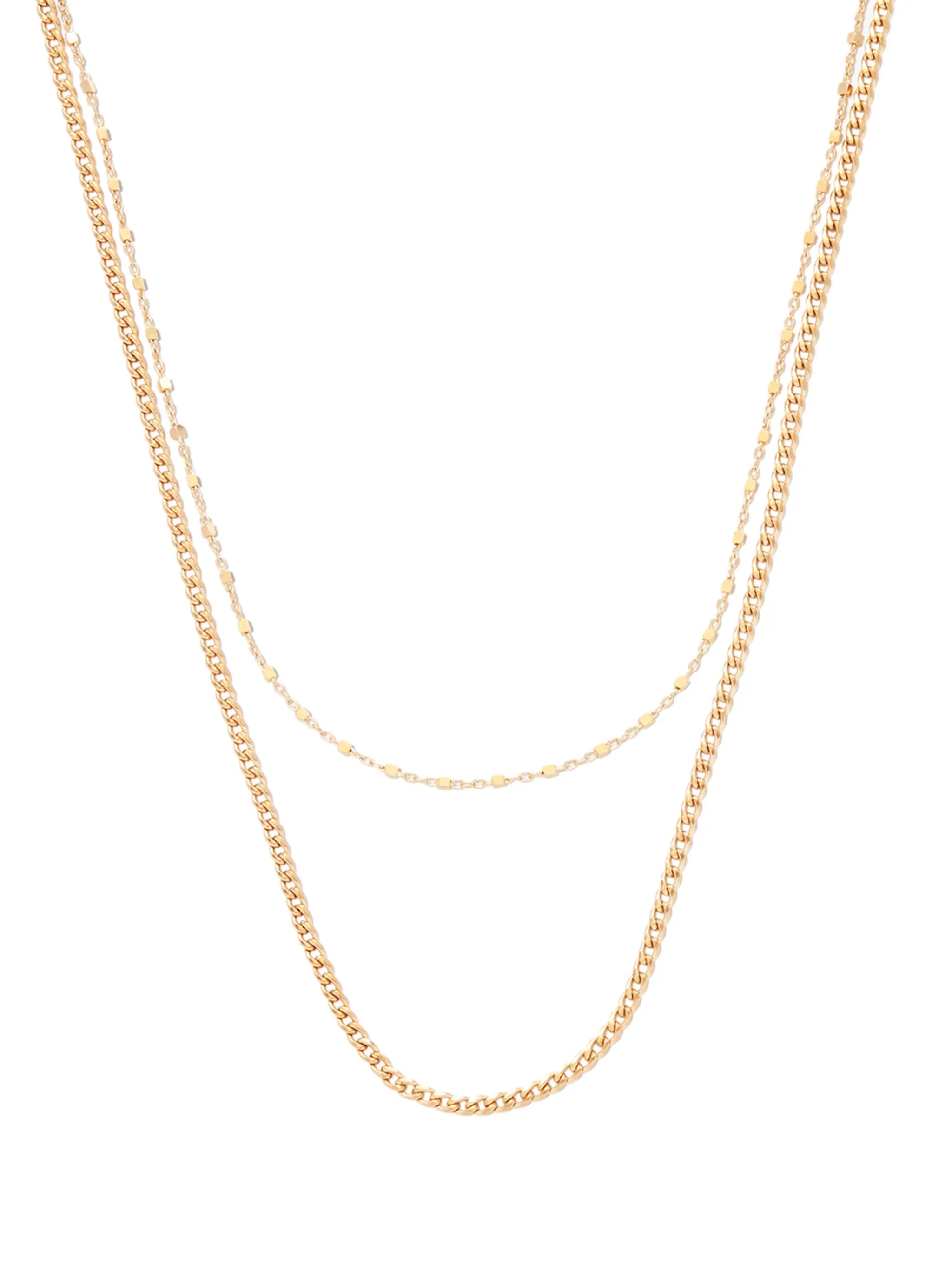14kt yellow gold layered necklace