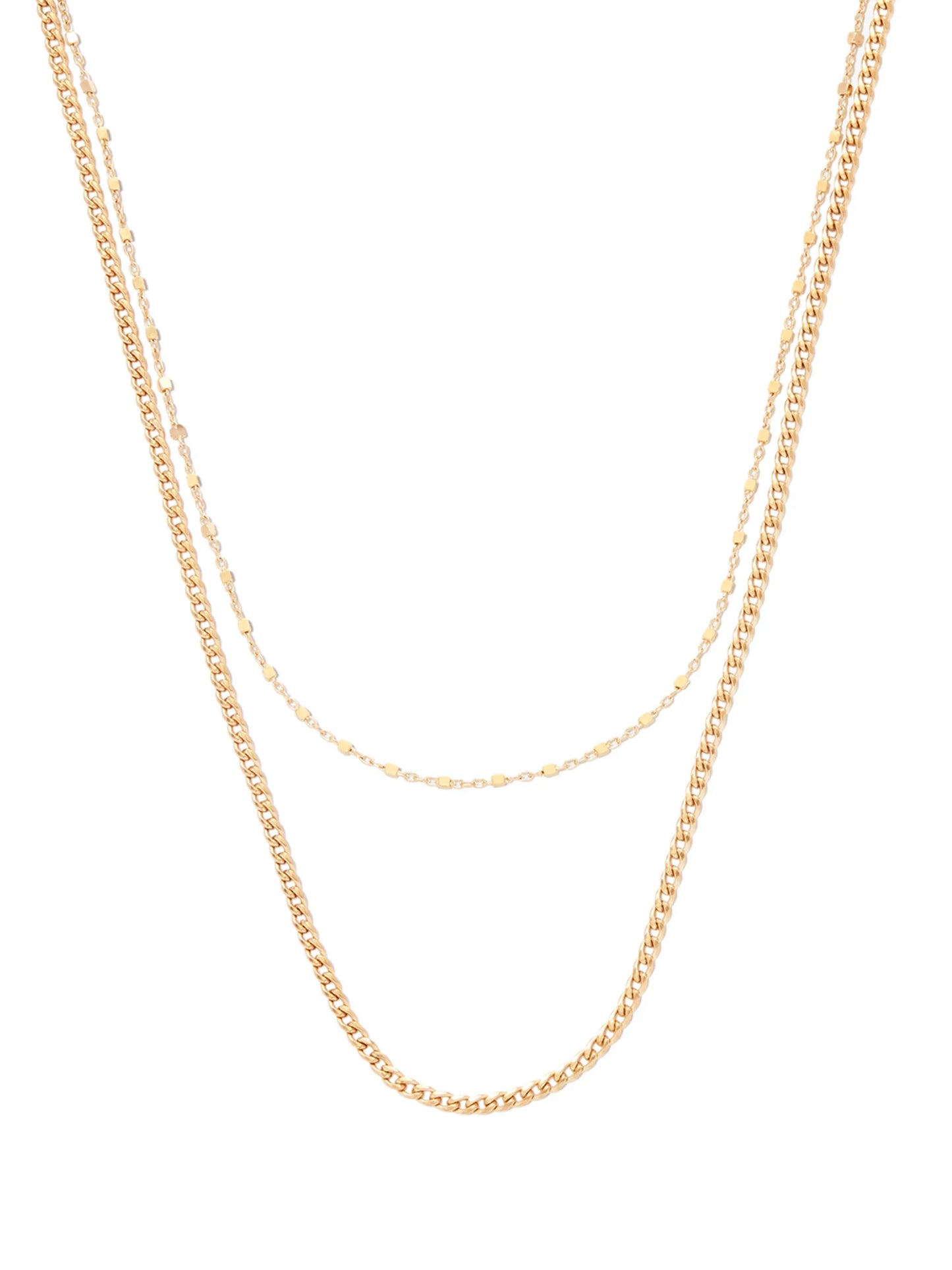14kt yellow gold layered necklace