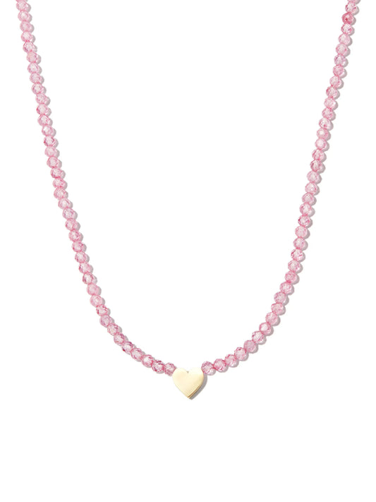 14kt yellow gold Warrior Heart amazonite necklace