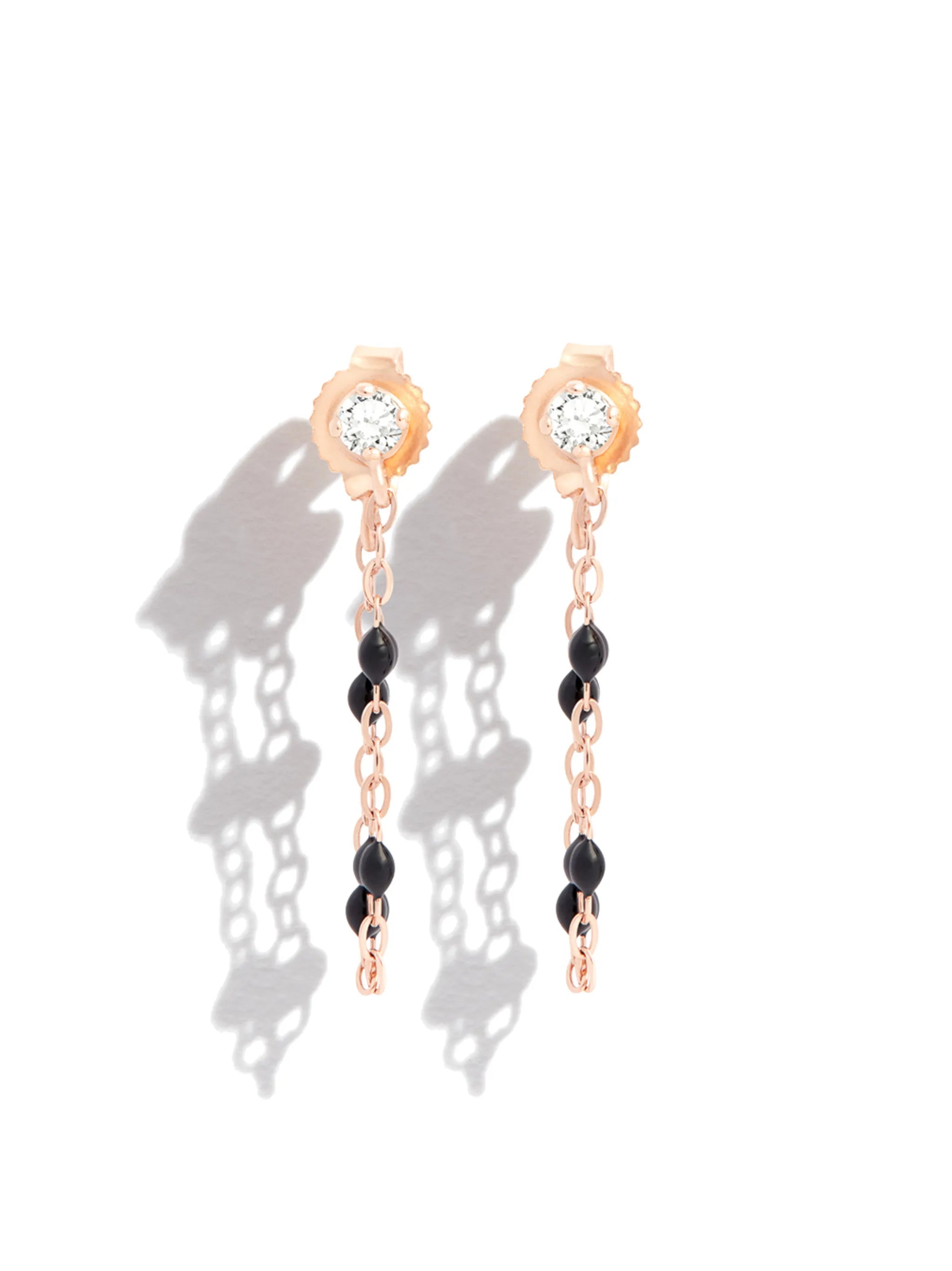 18kt rose gold Supreme beaded diamond earrings