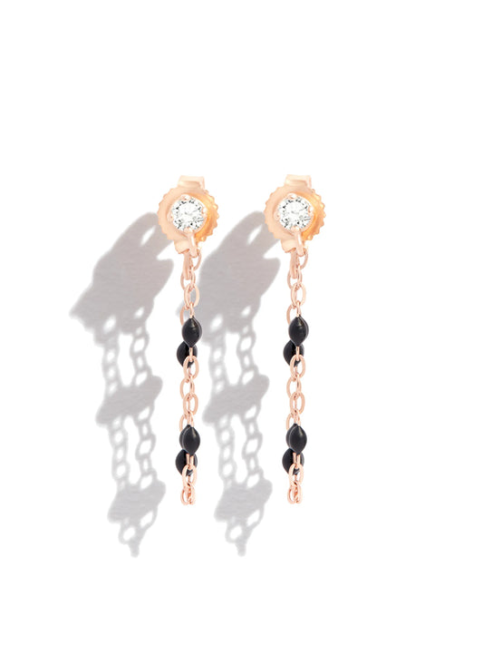 18kt rose gold Supreme beaded diamond earrings