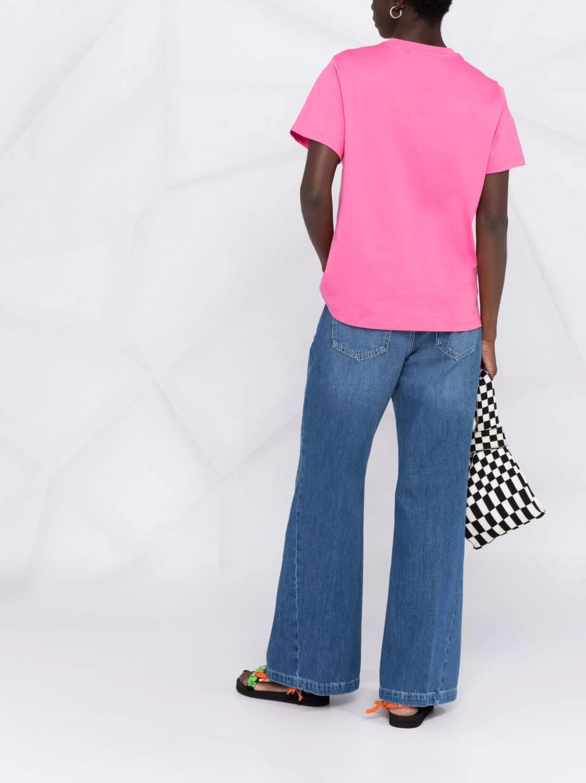 smiley-print cotton T-shirt