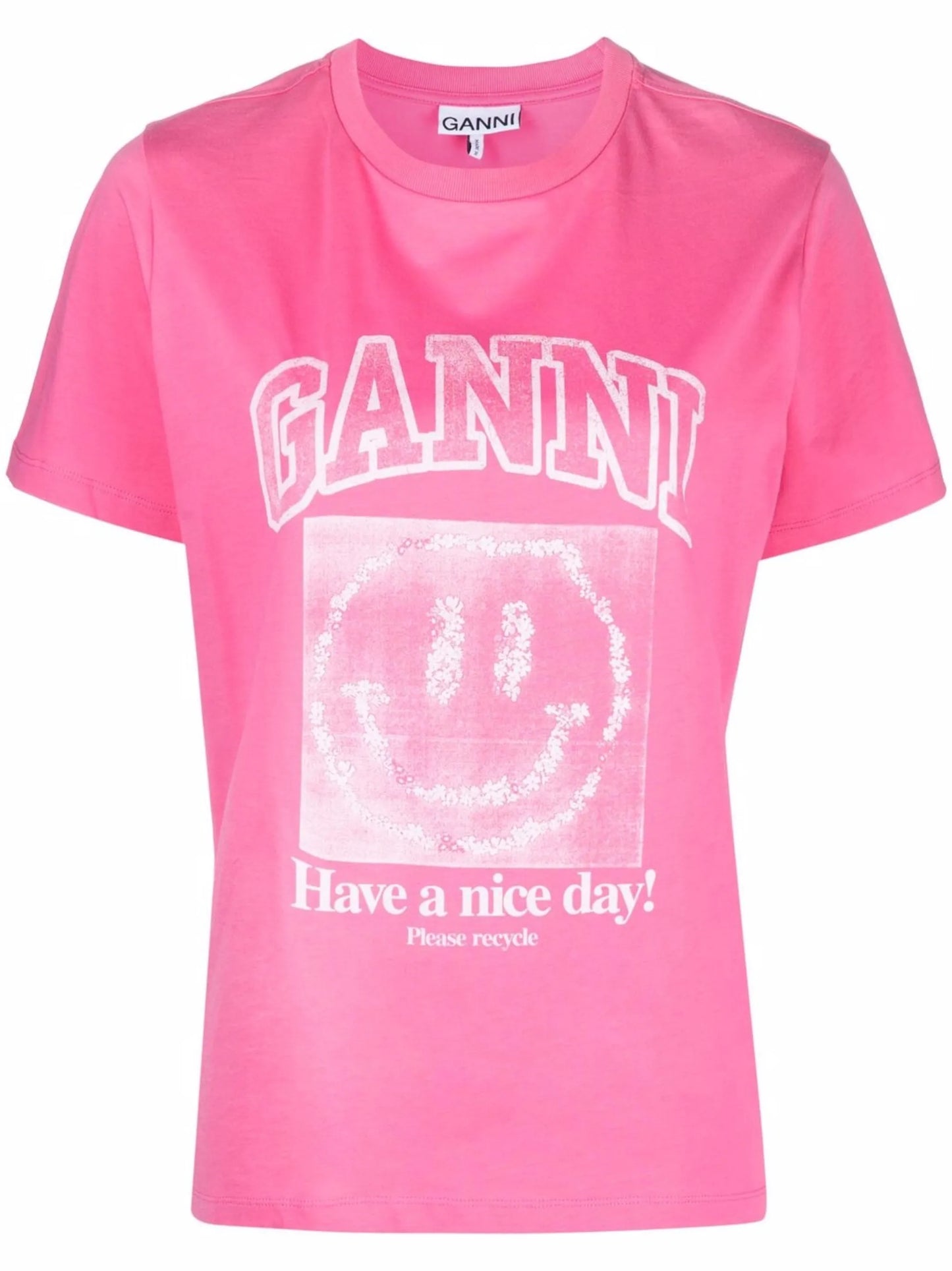 smiley-print cotton T-shirt