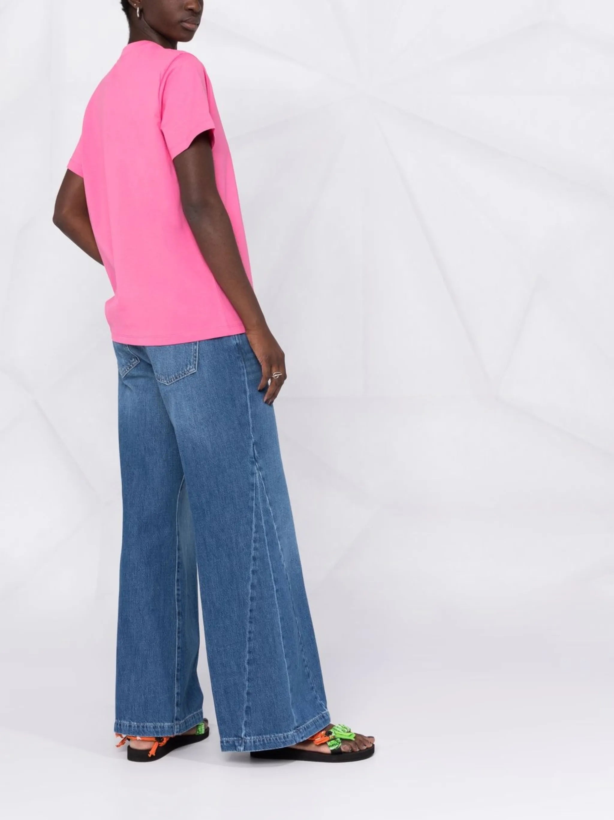 smiley-print cotton T-shirt