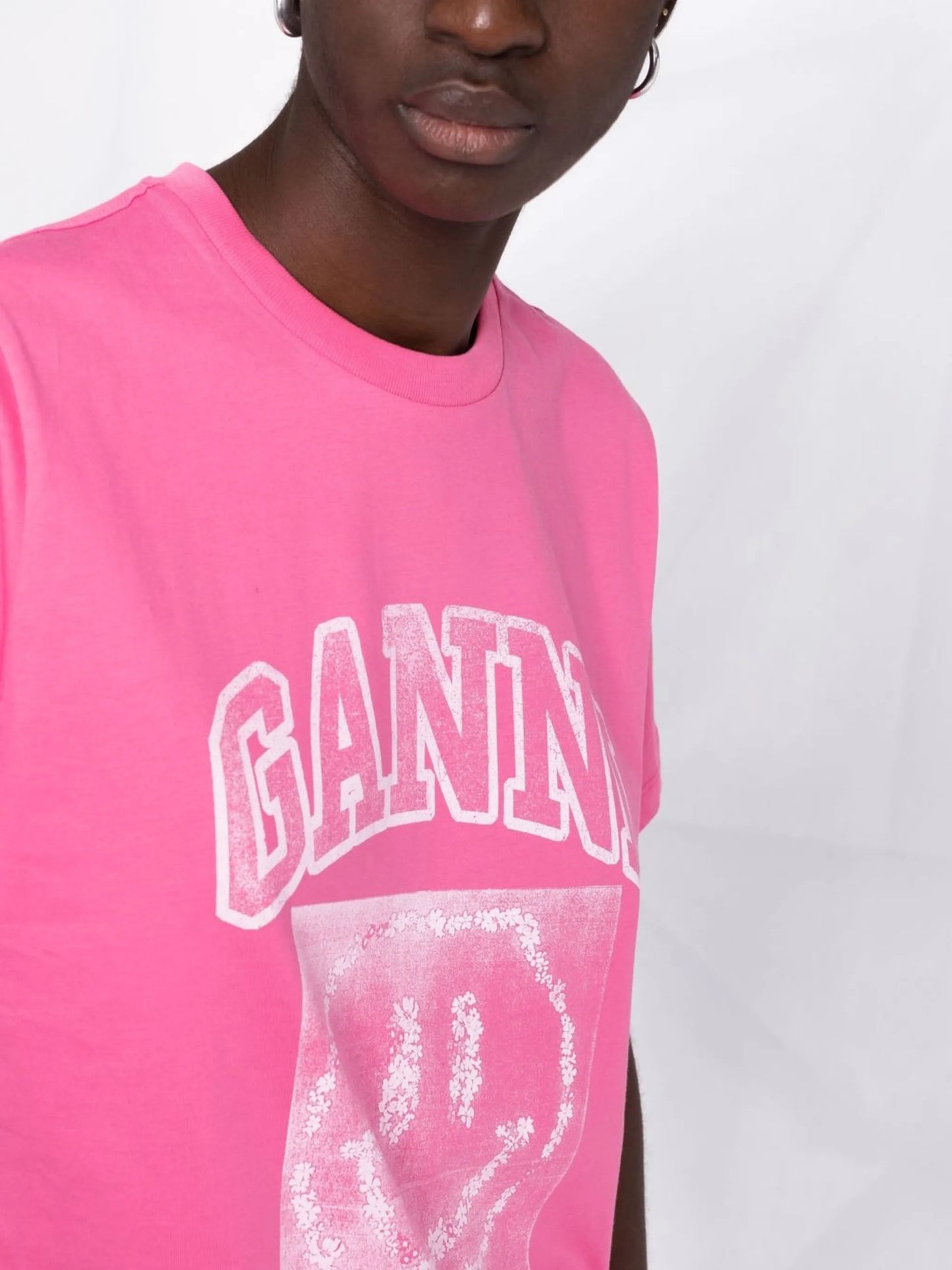 smiley-print cotton T-shirt