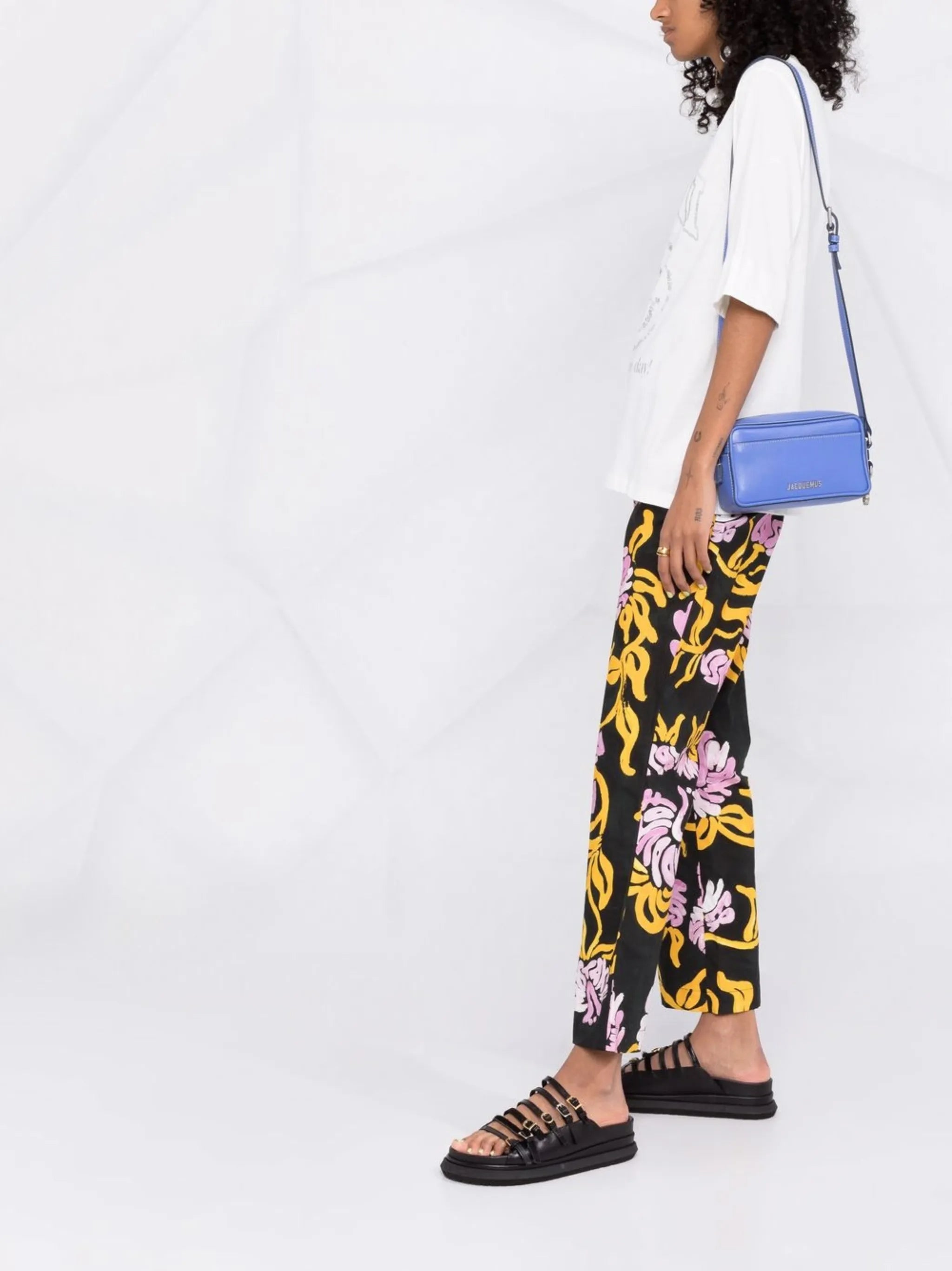 smiley-print cotton T-shirt