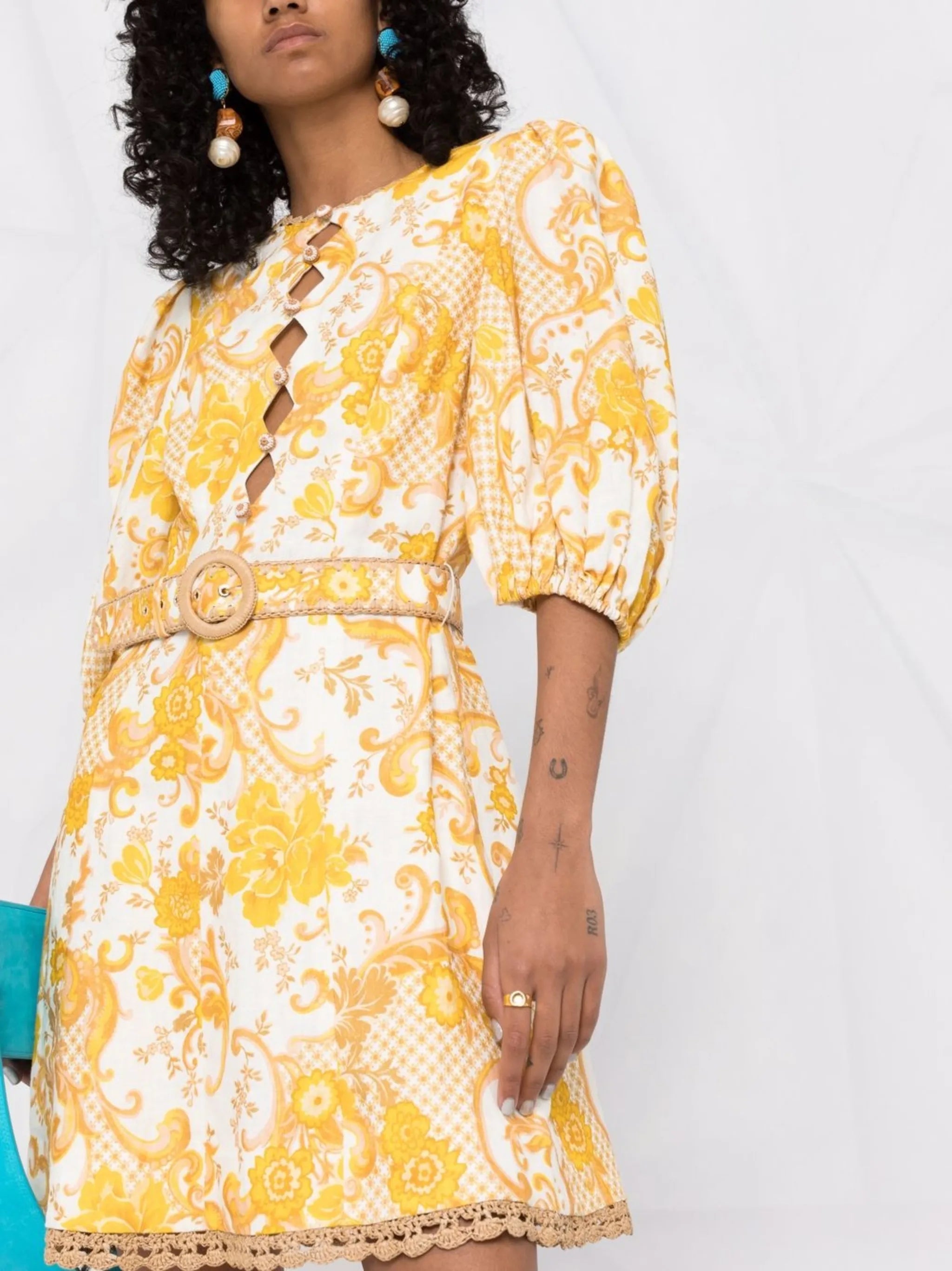 Postcard floral print mini dress