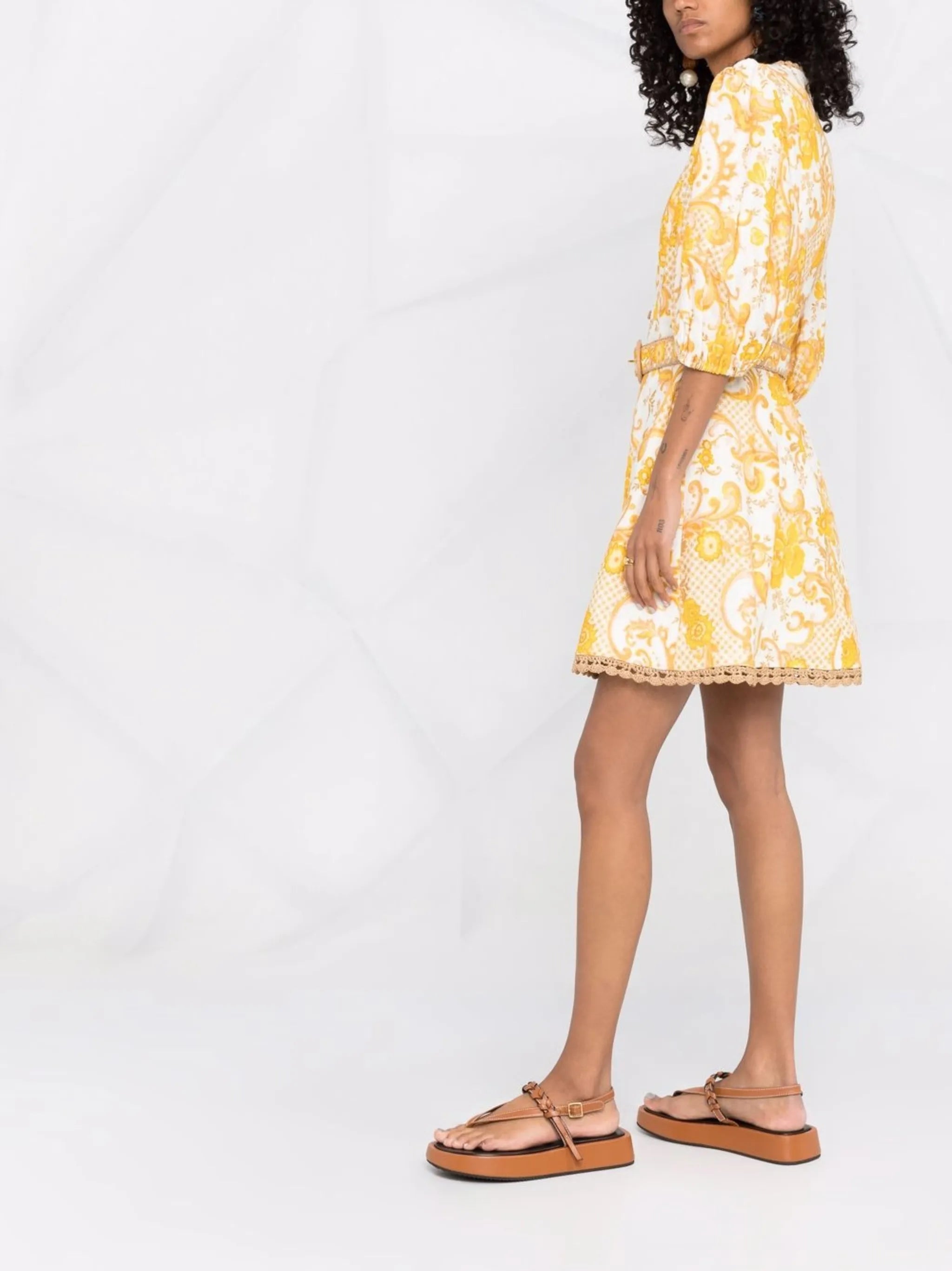 Postcard floral print mini dress