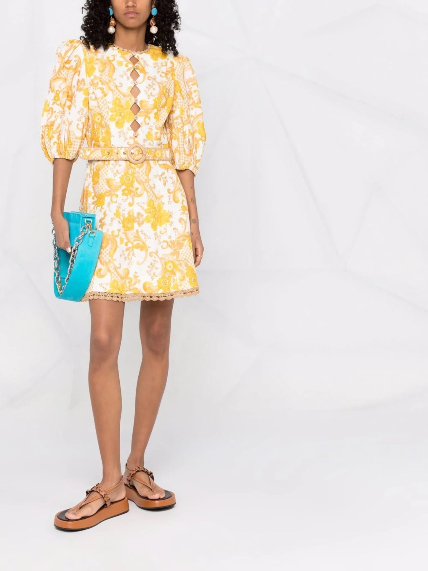 Postcard floral print mini dress