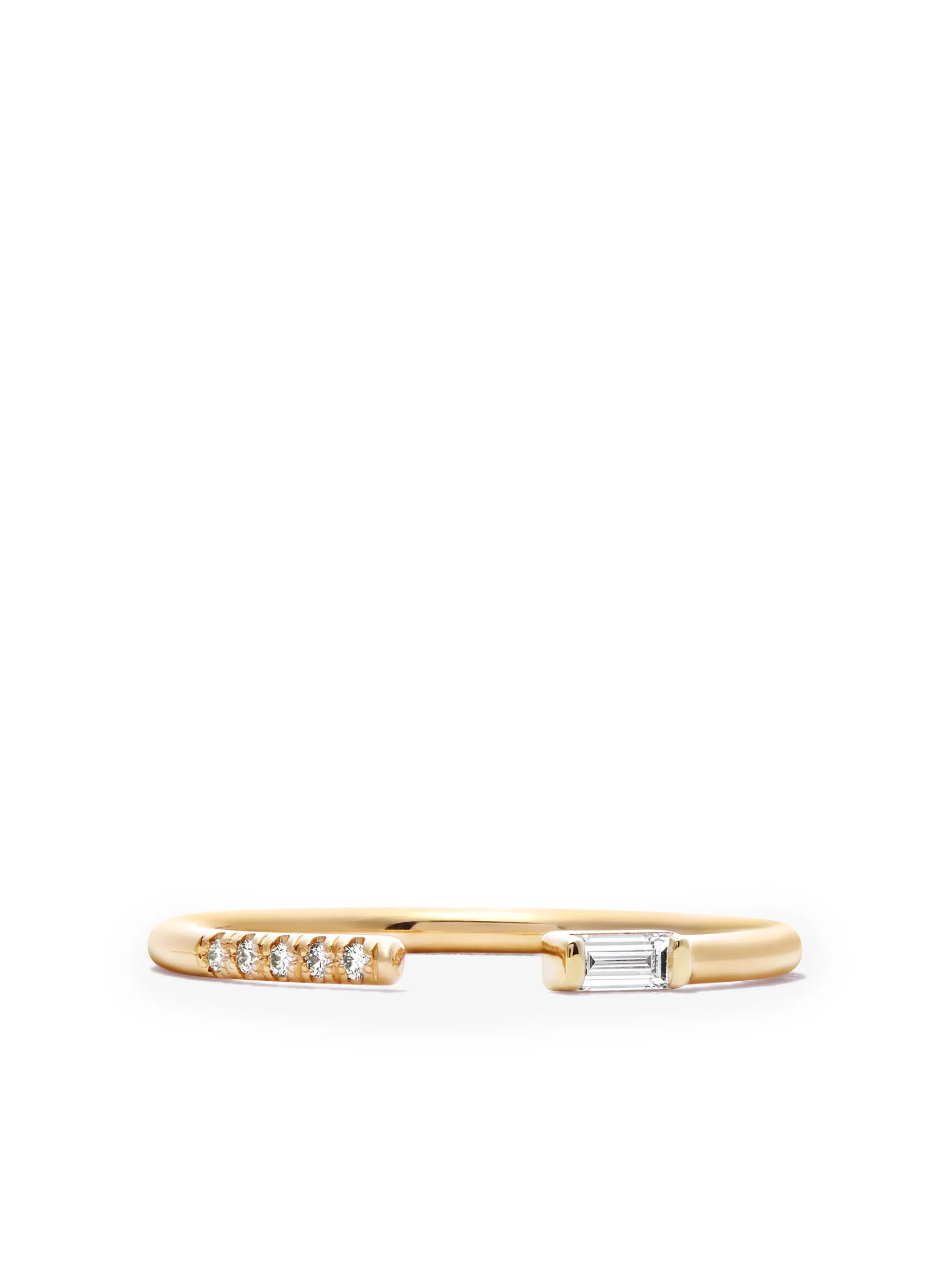 14kt yellow gold diamond open-front ring
