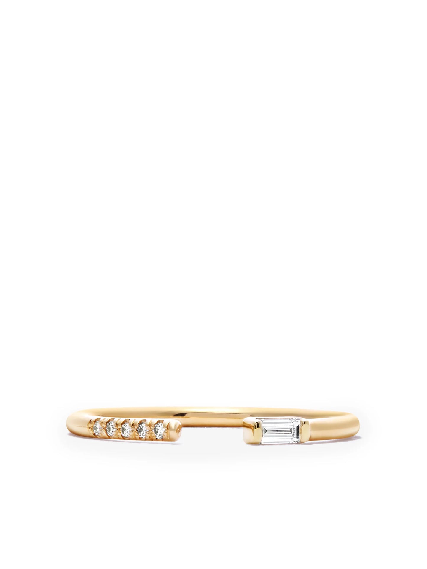14kt yellow gold diamond open-front ring