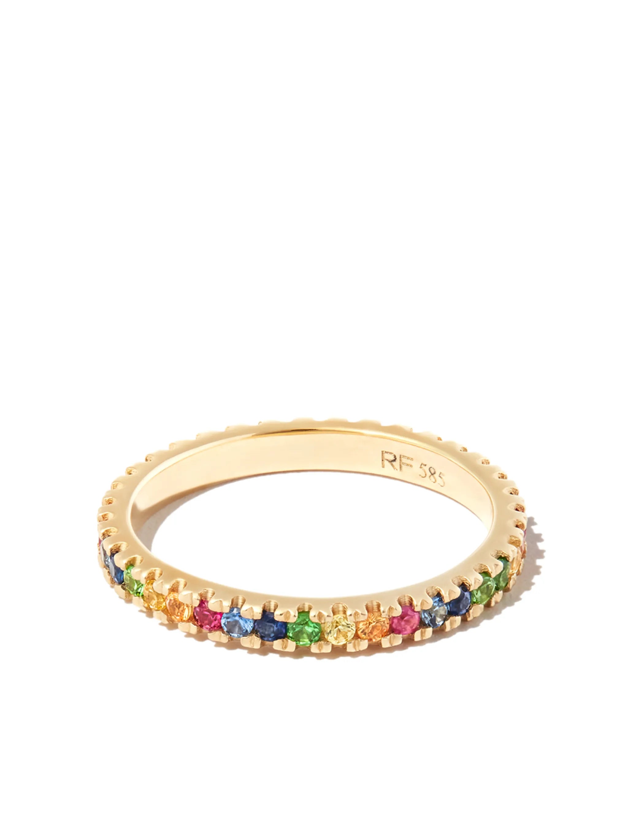 14kt yellow gold sapphire eternity band