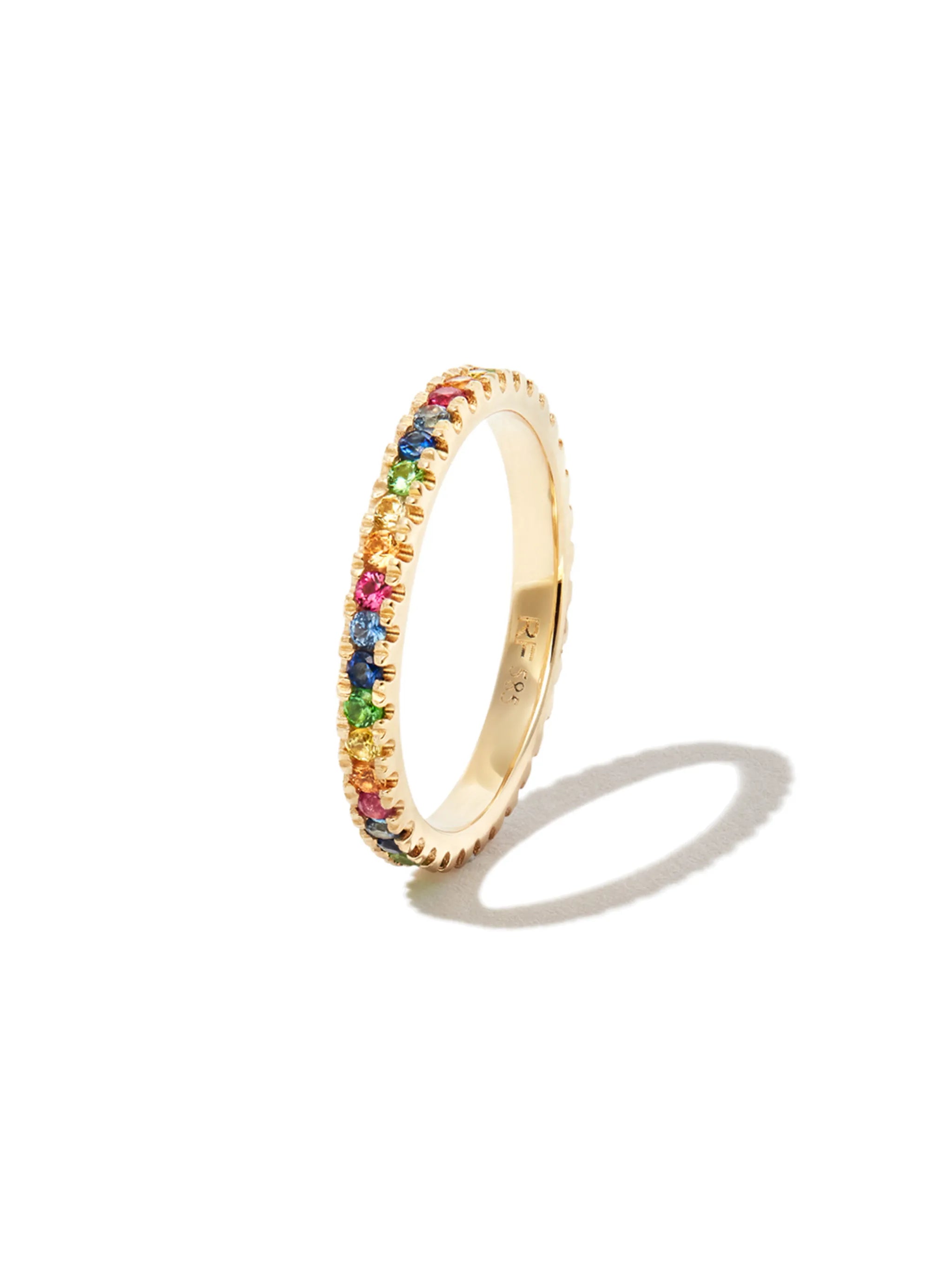 14kt yellow gold sapphire eternity band