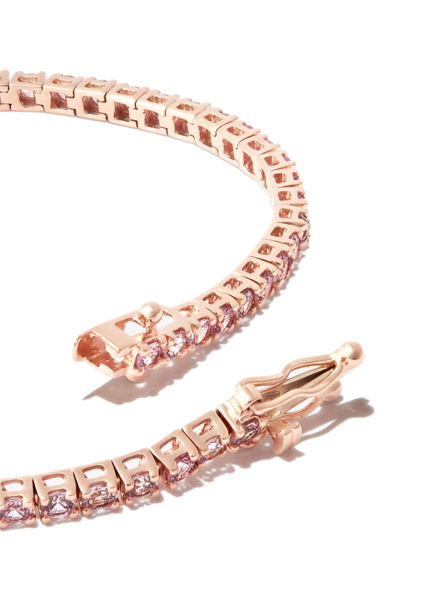 14kt rose gold sapphire tennis bracelet