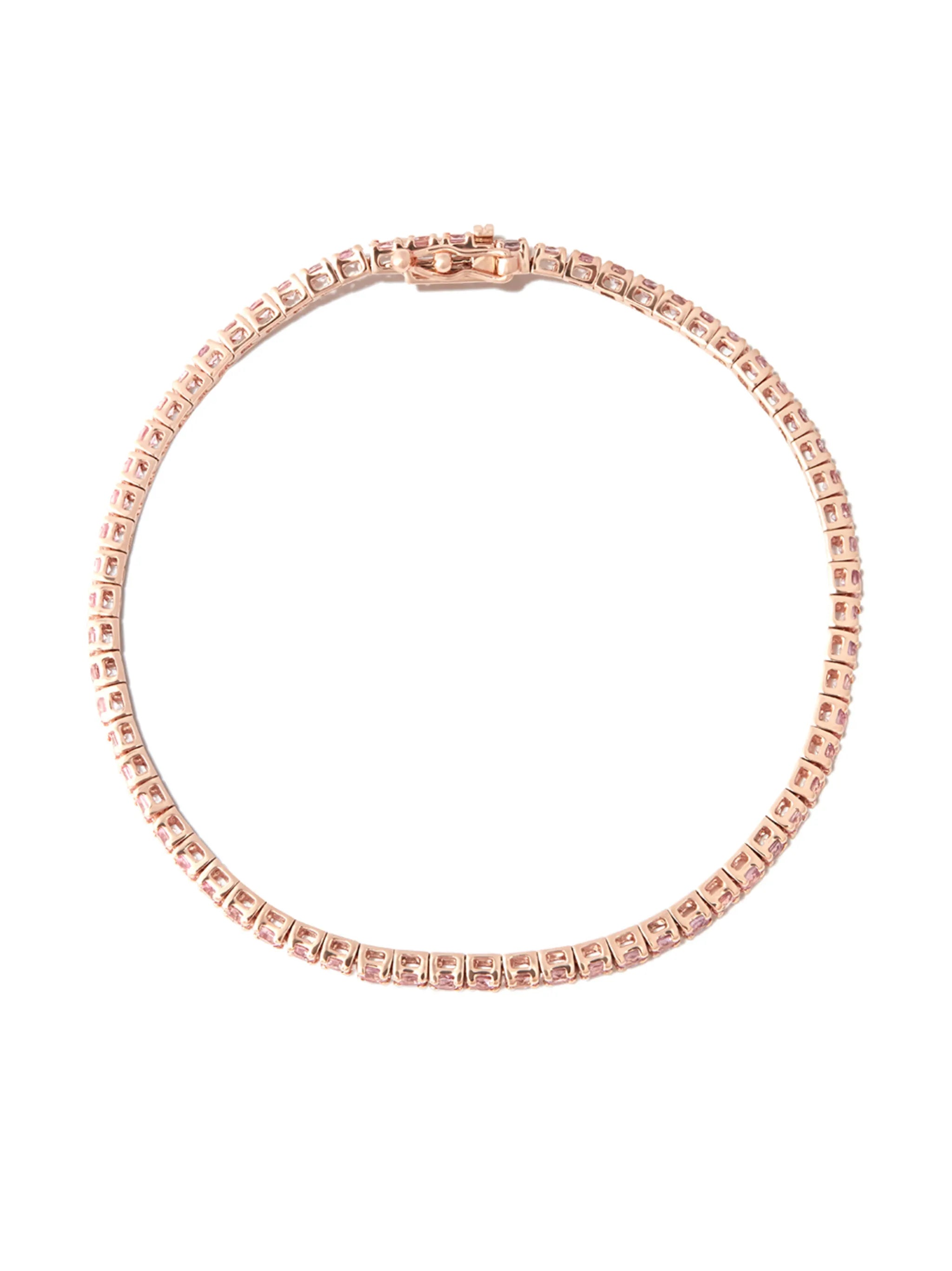 14kt rose gold sapphire tennis bracelet