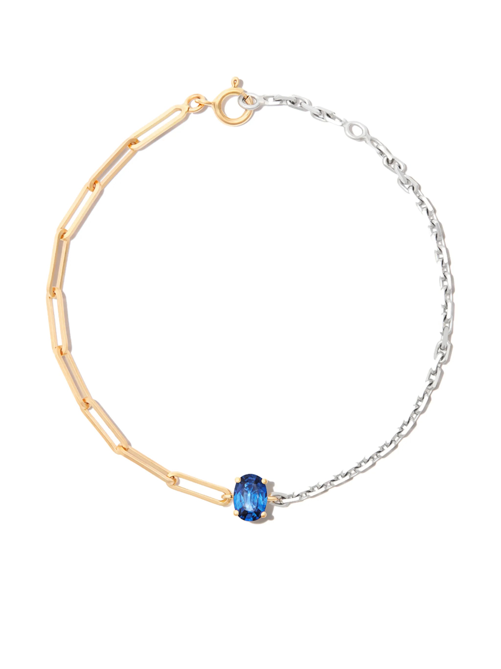 9kt yellow and white gold sapphire bracelet