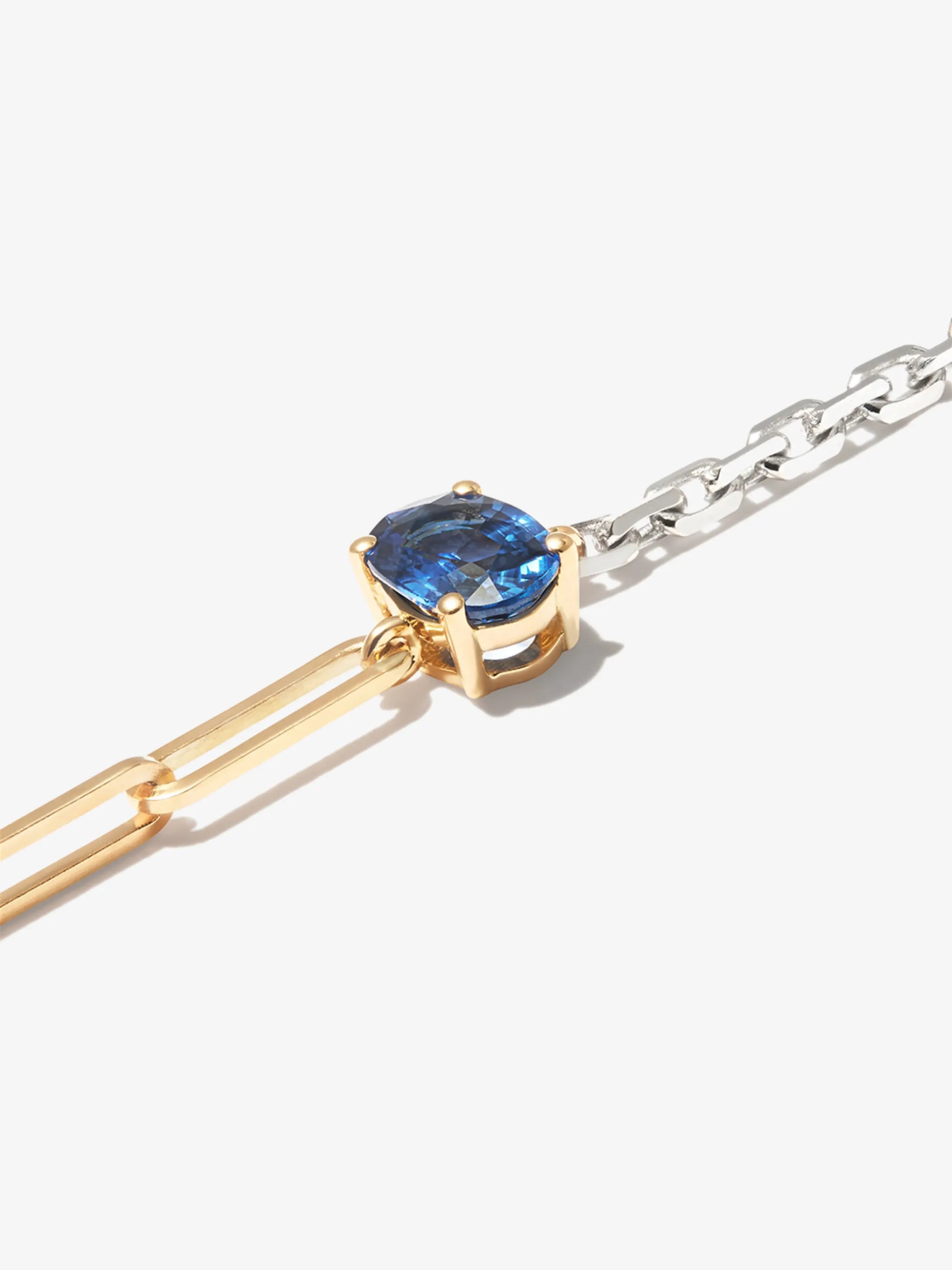 9kt yellow and white gold sapphire bracelet