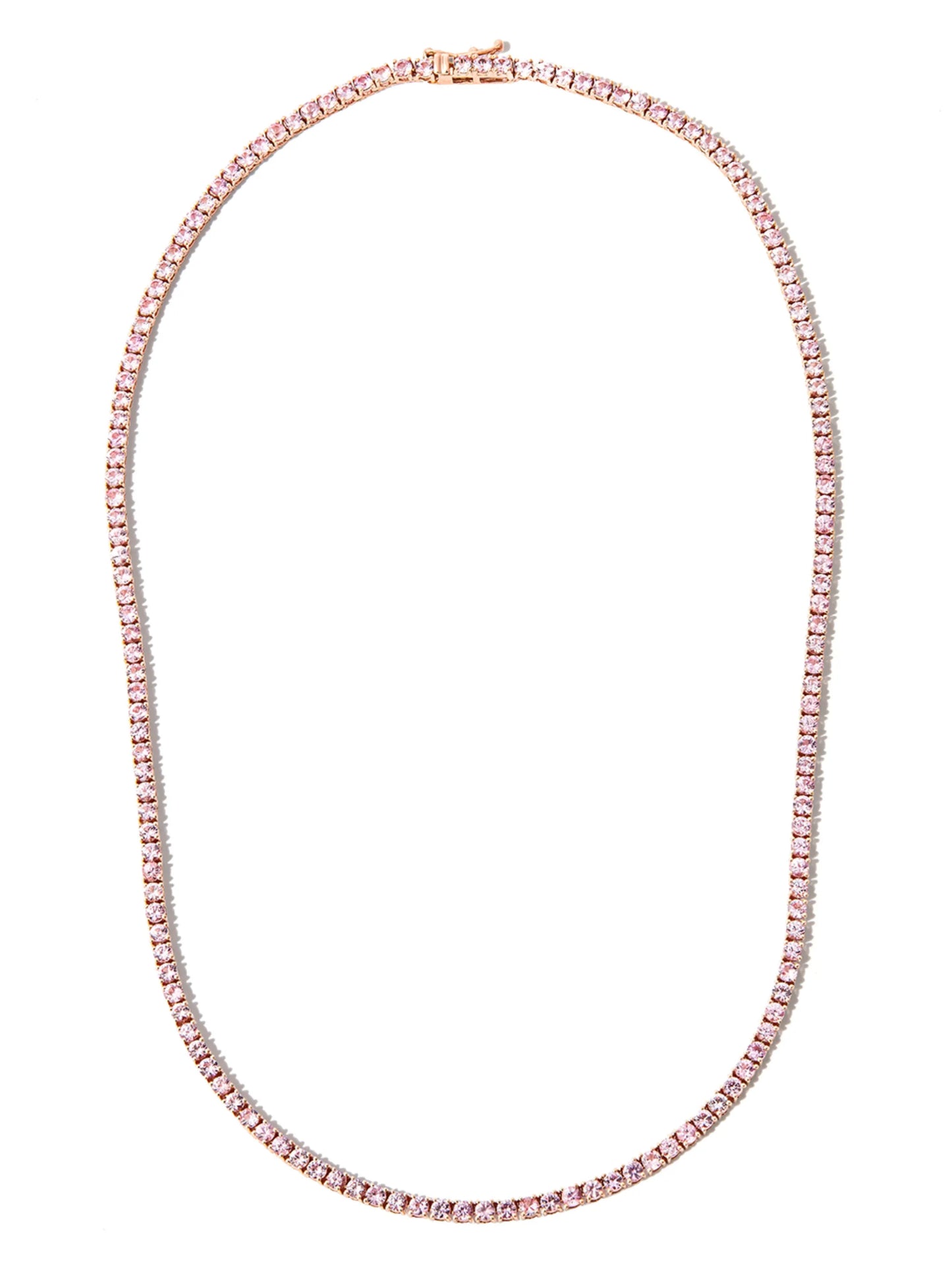 14kt rose gold sapphire tennis necklace