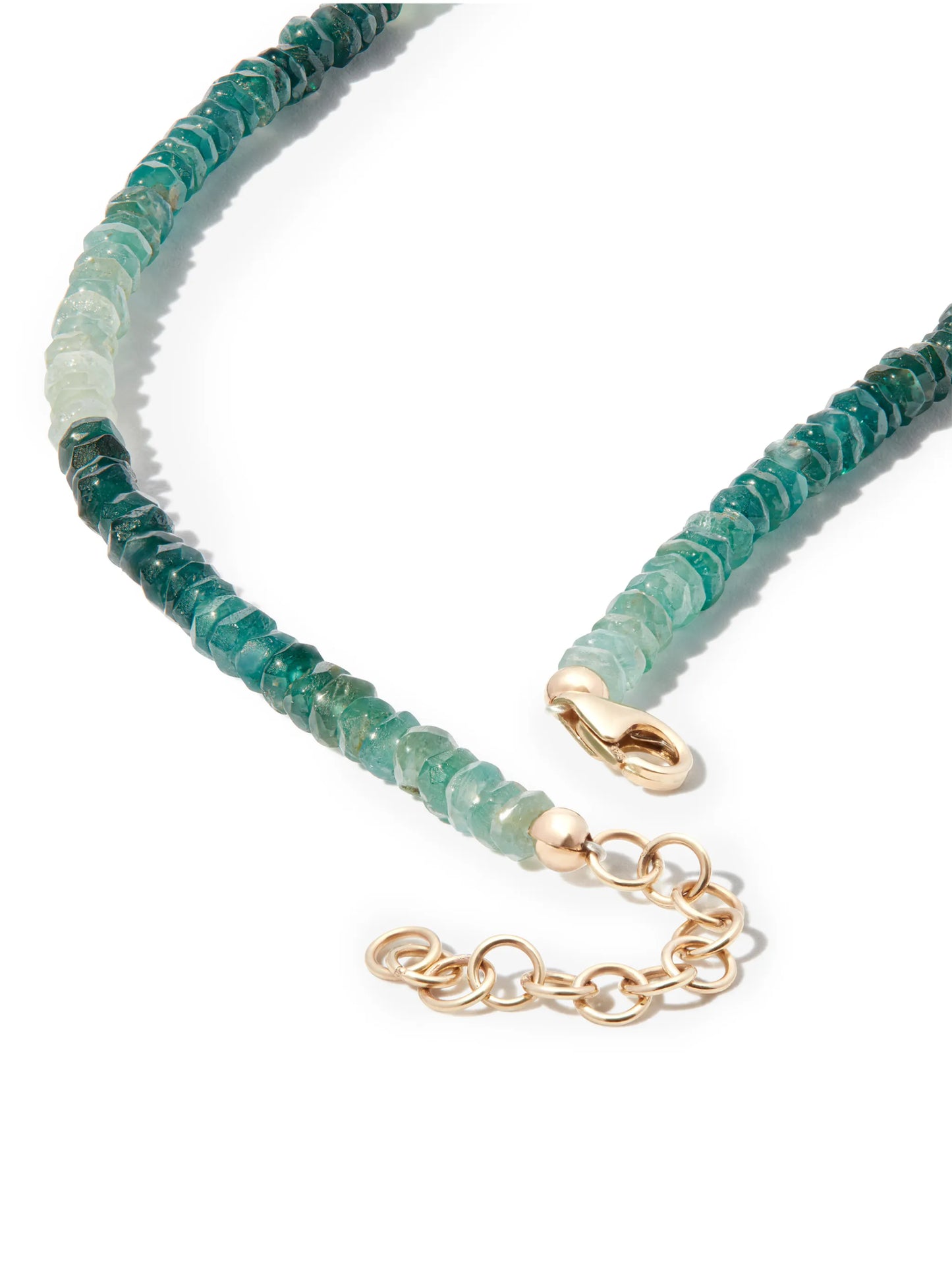 charm-detail gradient stone necklace