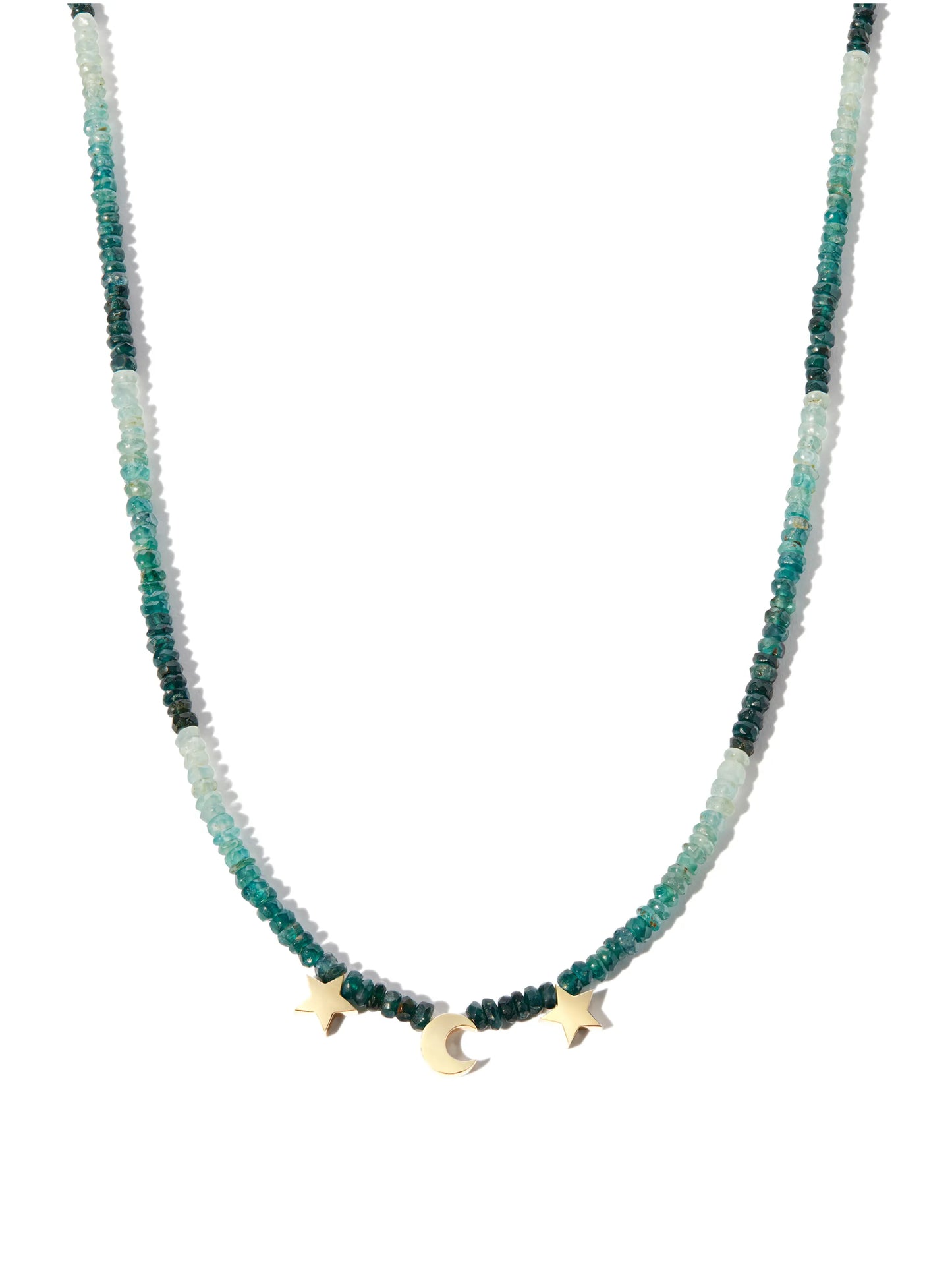 charm-detail gradient stone necklace