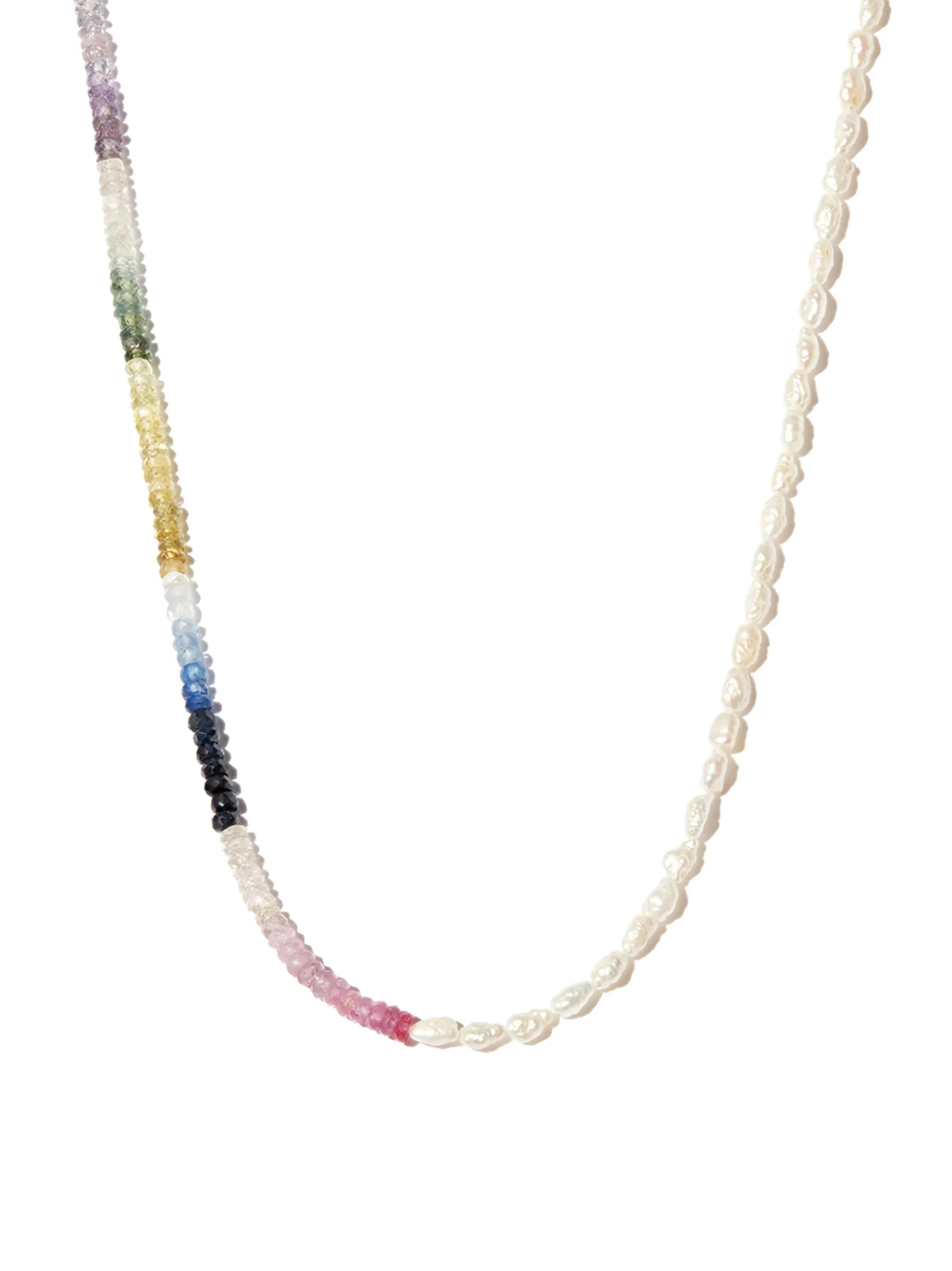 14kt yellow gold Can't Decide sapphire and pearl necklace