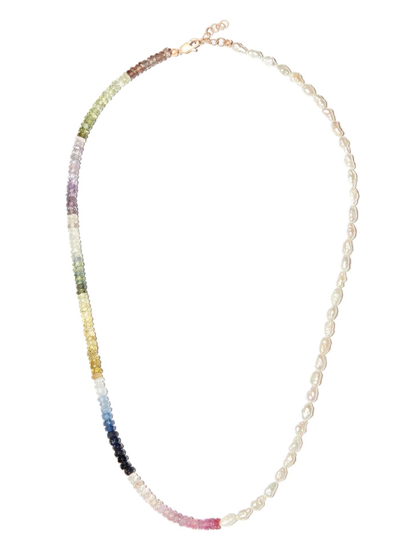 14kt yellow gold Can't Decide sapphire and pearl necklace