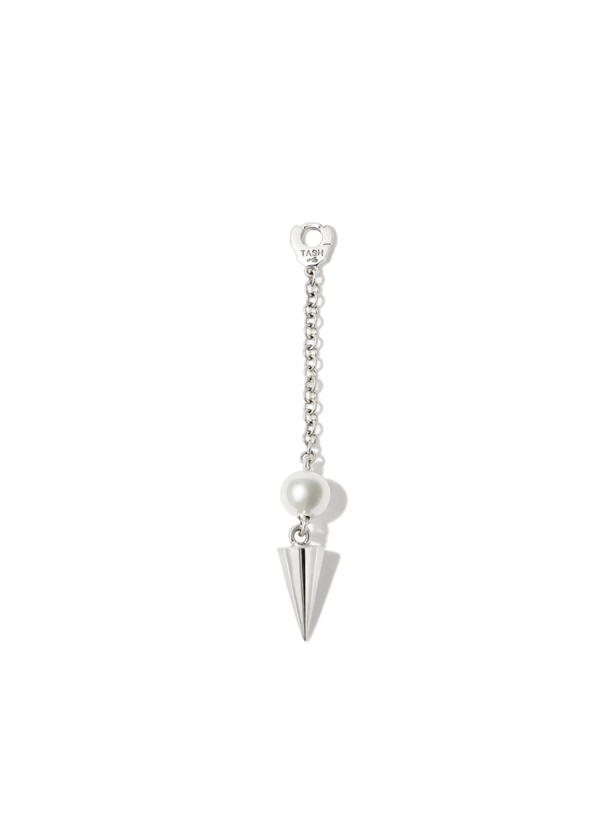 18kt white gold Spike pearl drop earring