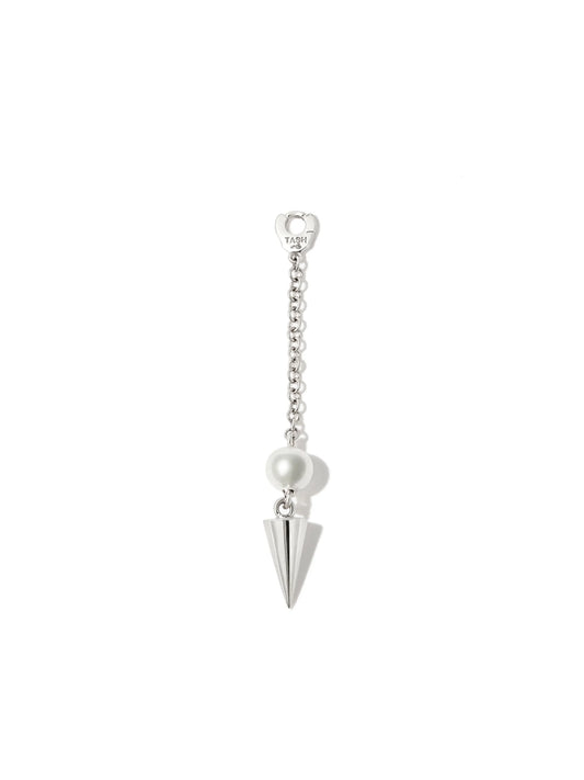 18kt white gold Spike pearl drop earring