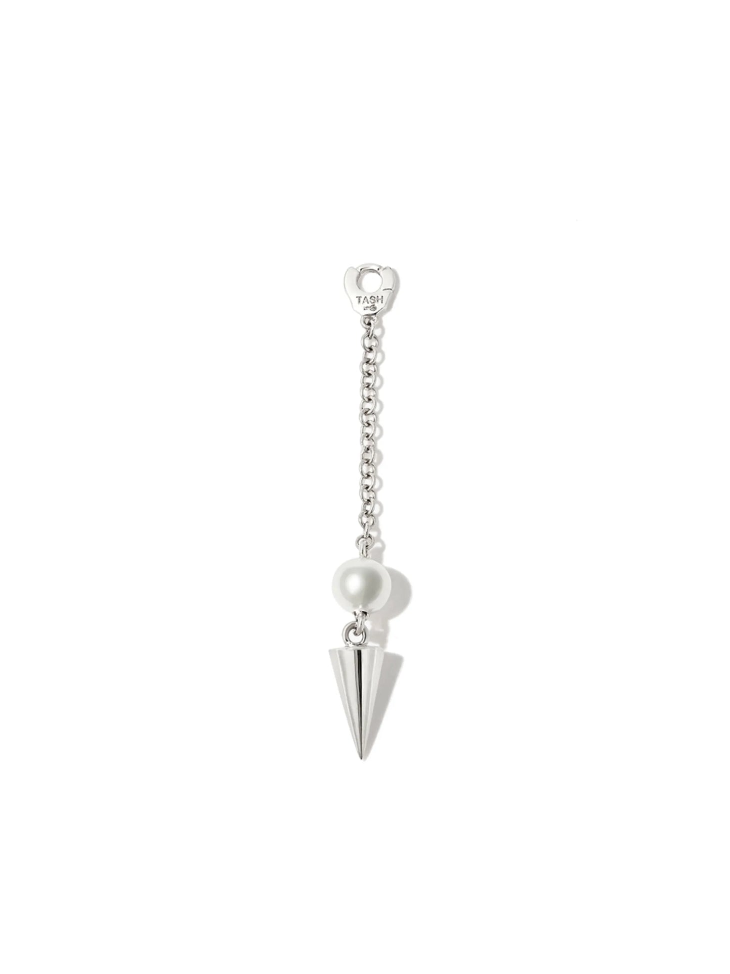 18kt white gold Spike pearl drop earring