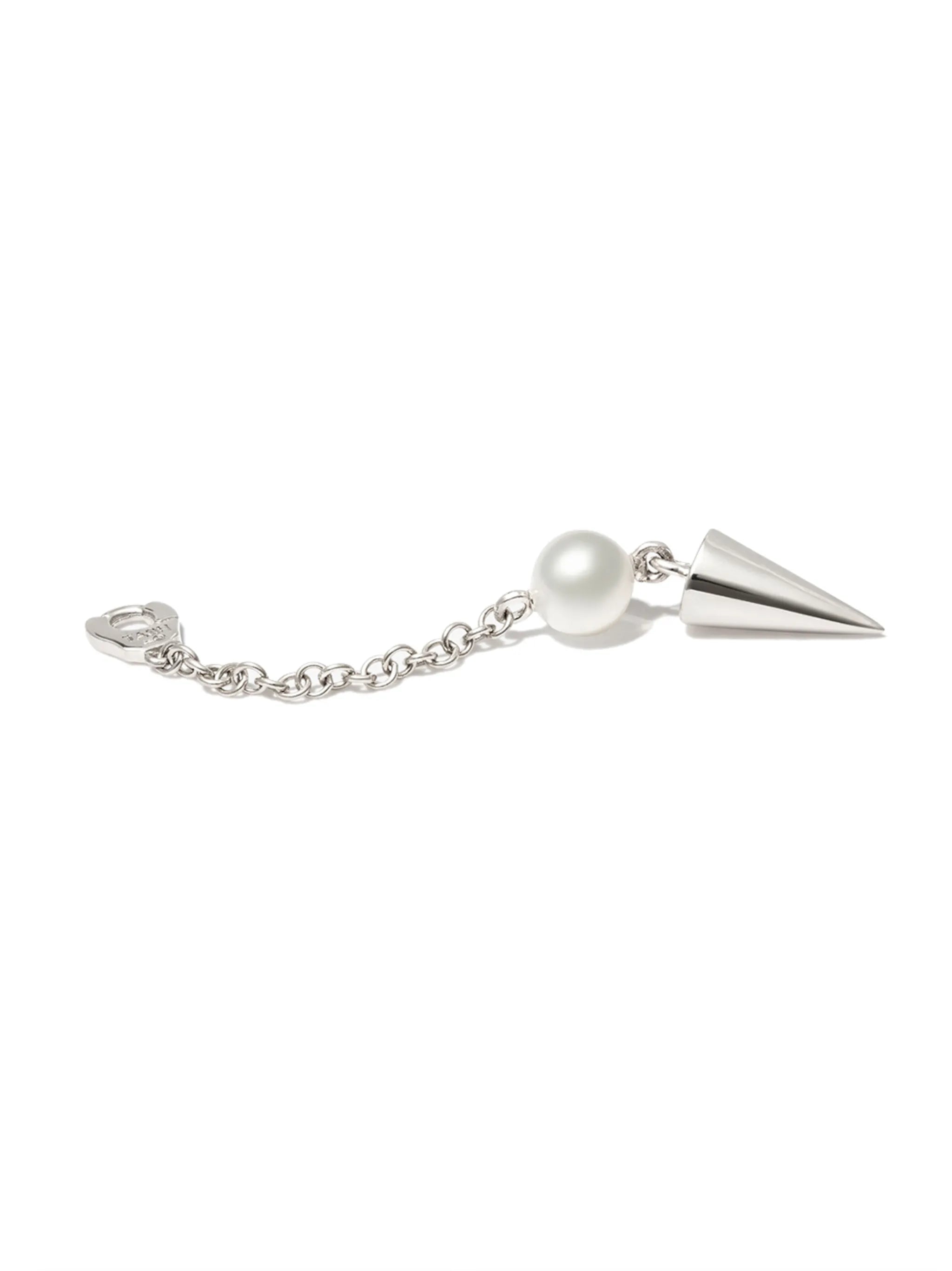 18kt white gold Spike pearl drop earring