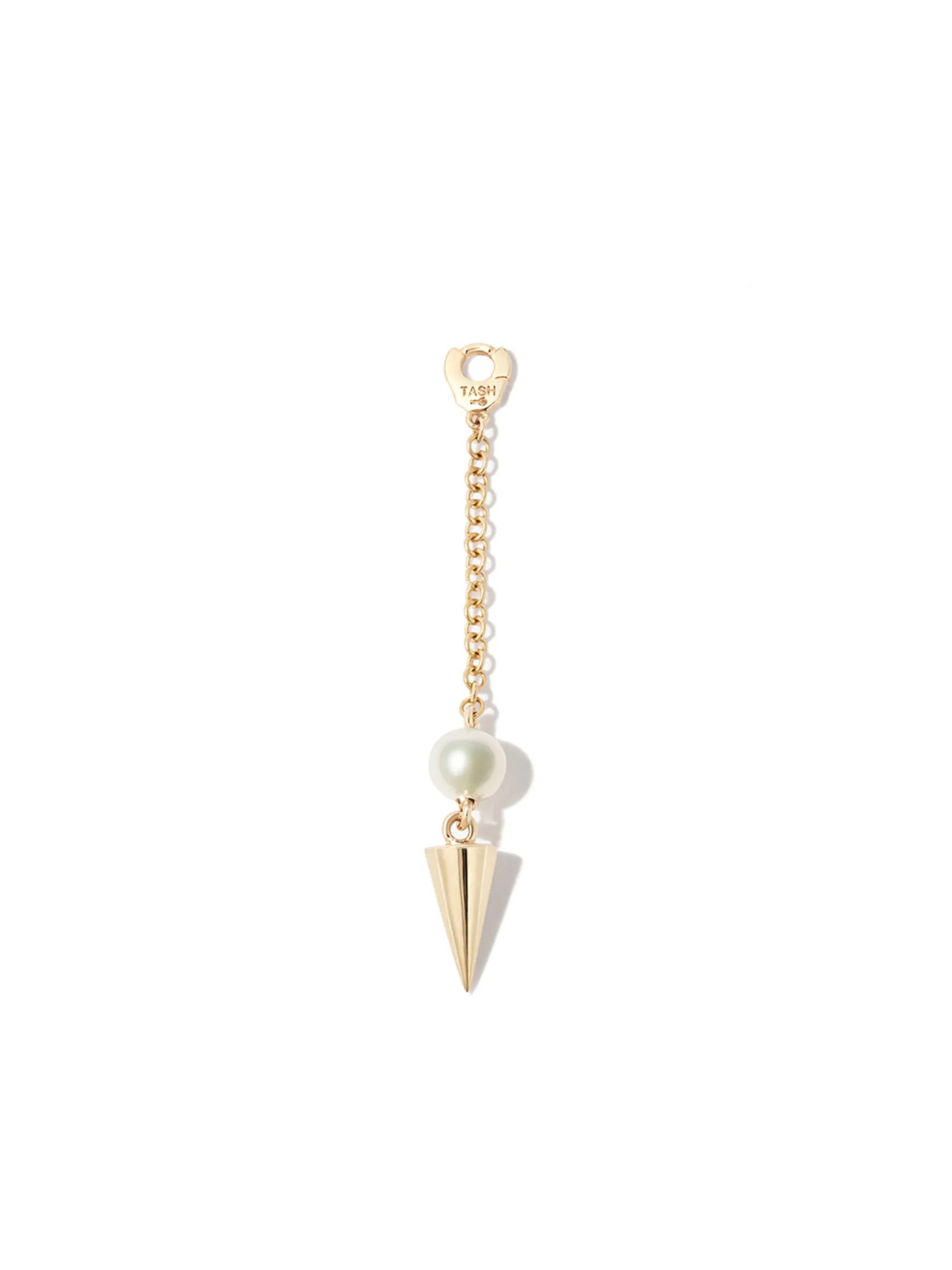 18kt yellow gold 40mm spike drop earring