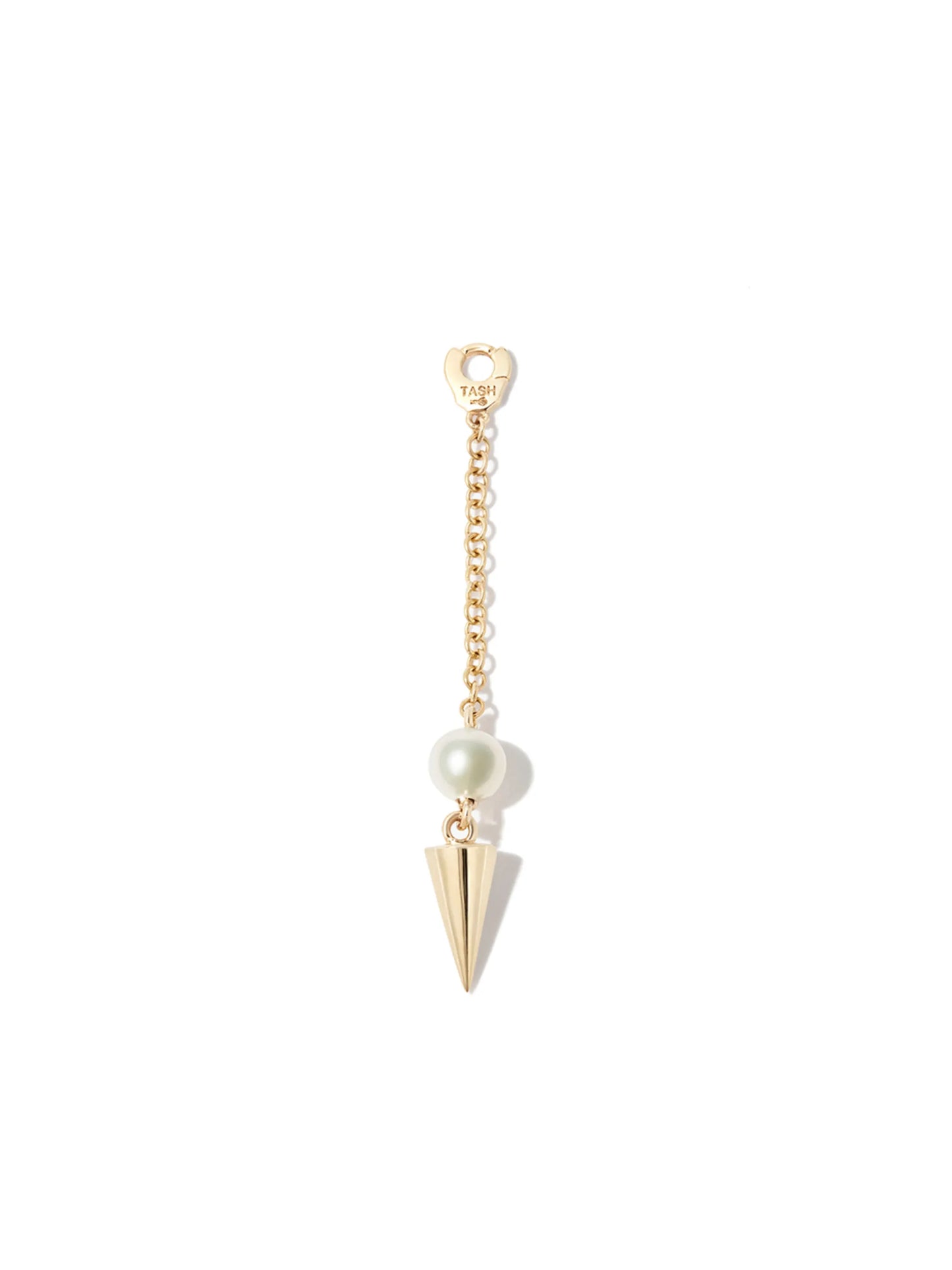18kt yellow gold 40mm spike drop earring