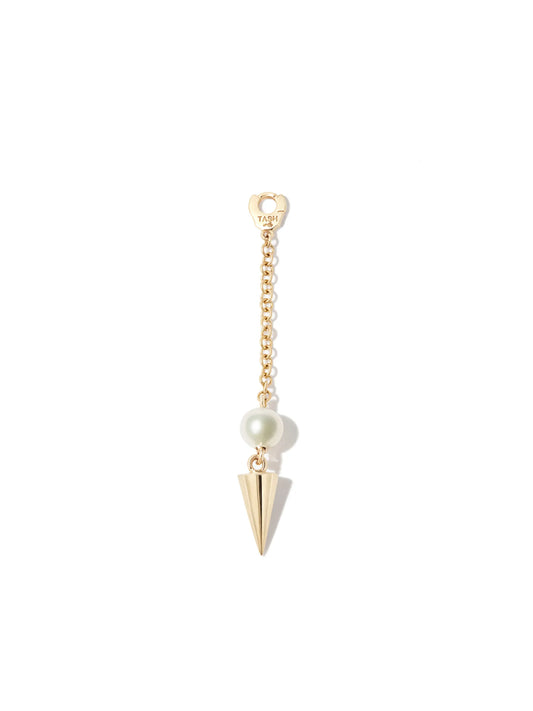 18kt yellow gold 40mm spike drop earring