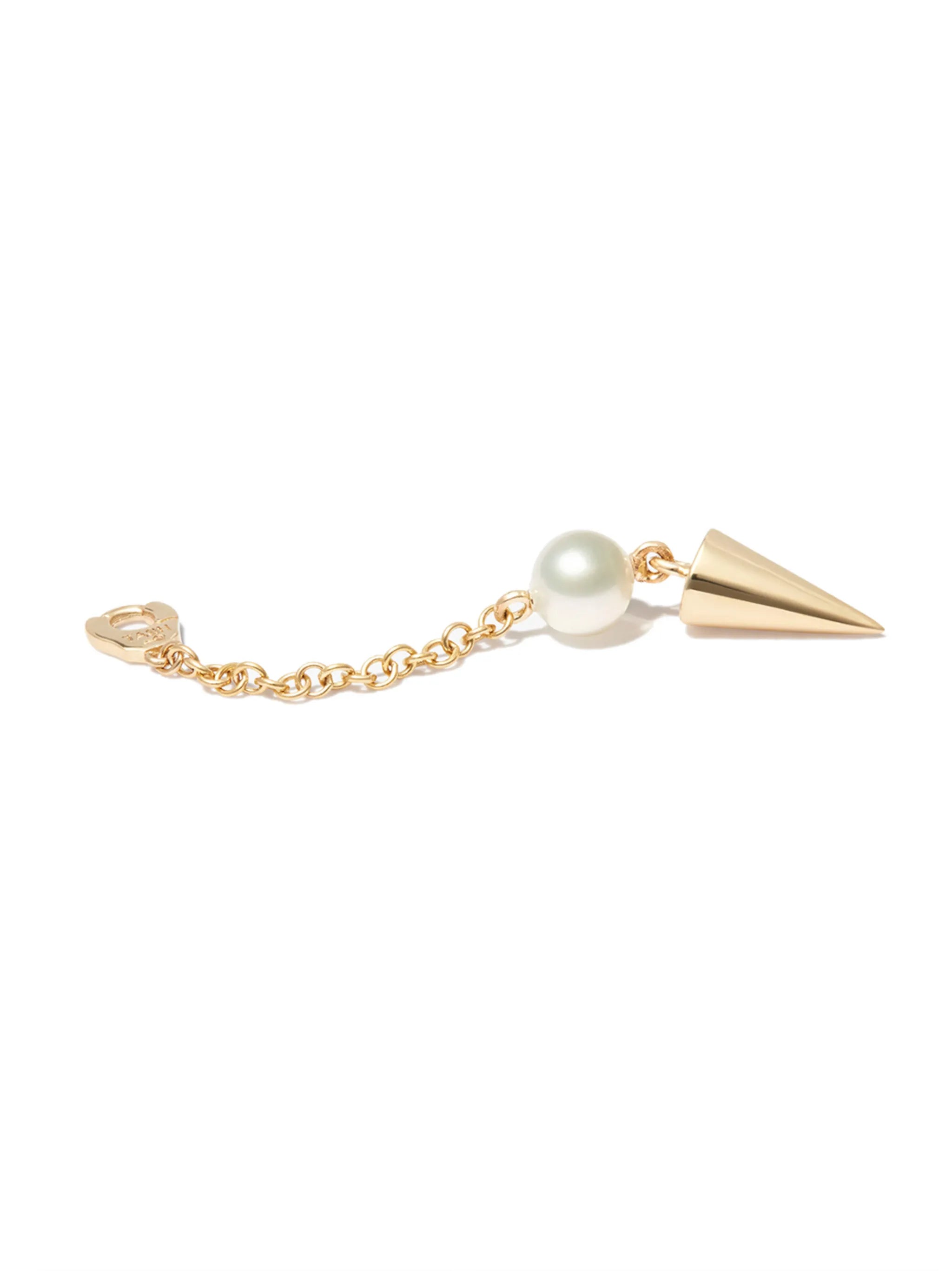 18kt yellow gold 40mm spike drop earring