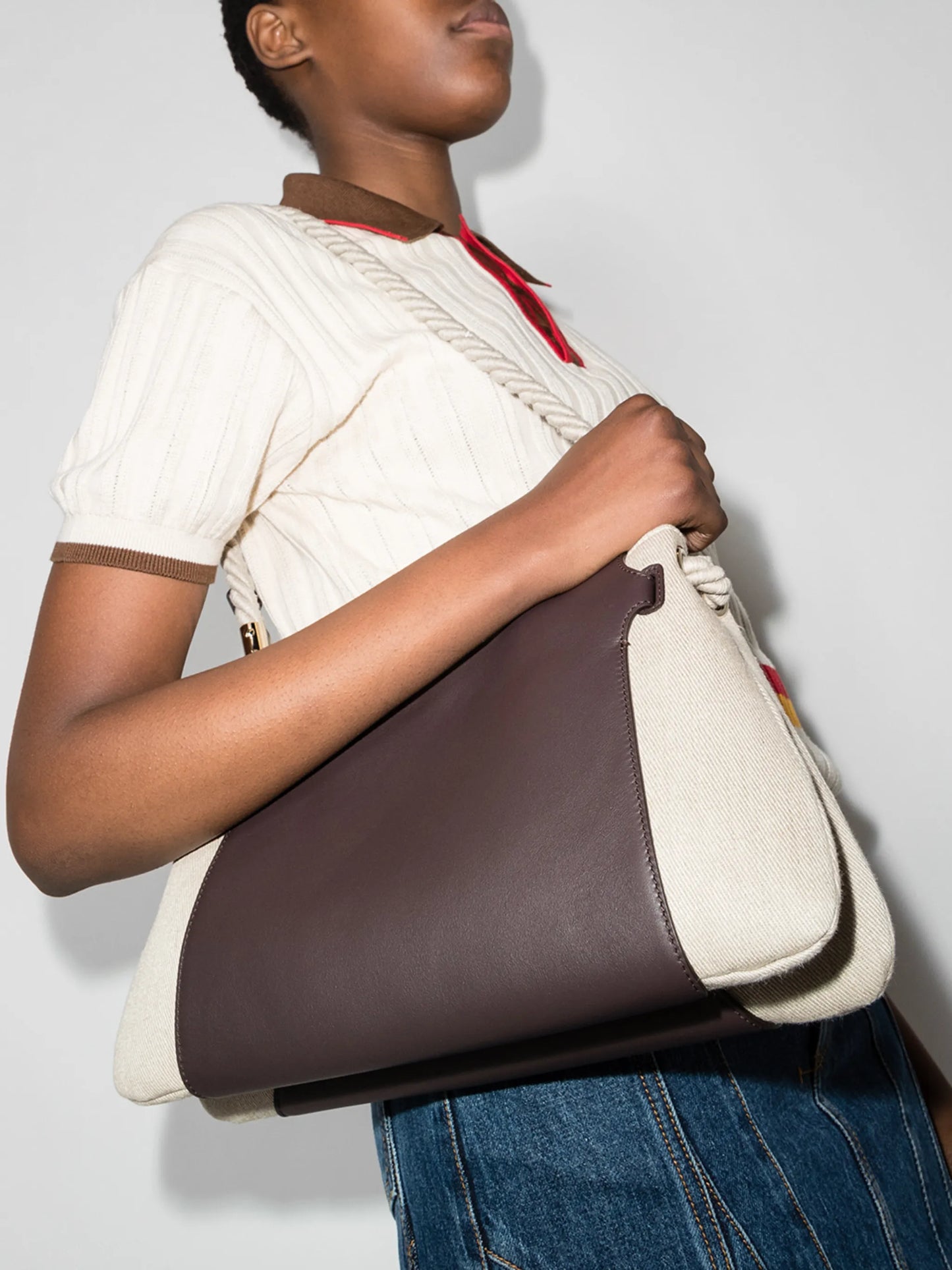 Key panelled shoulder bag