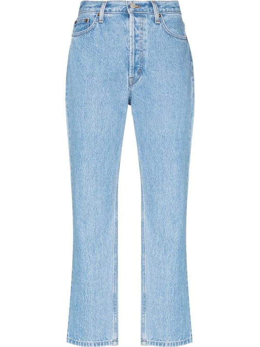 cropped wide-leg jeans