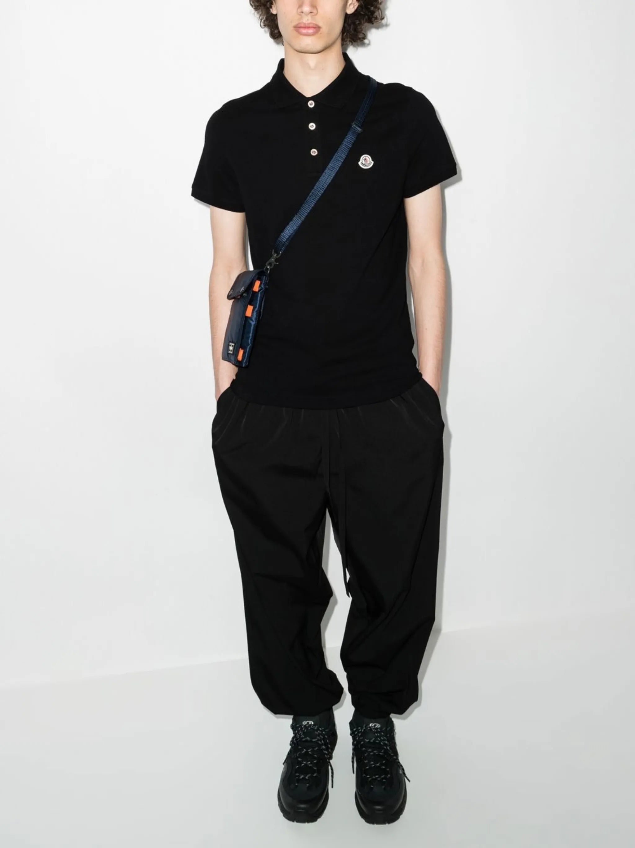 logo-patch polo shirt
