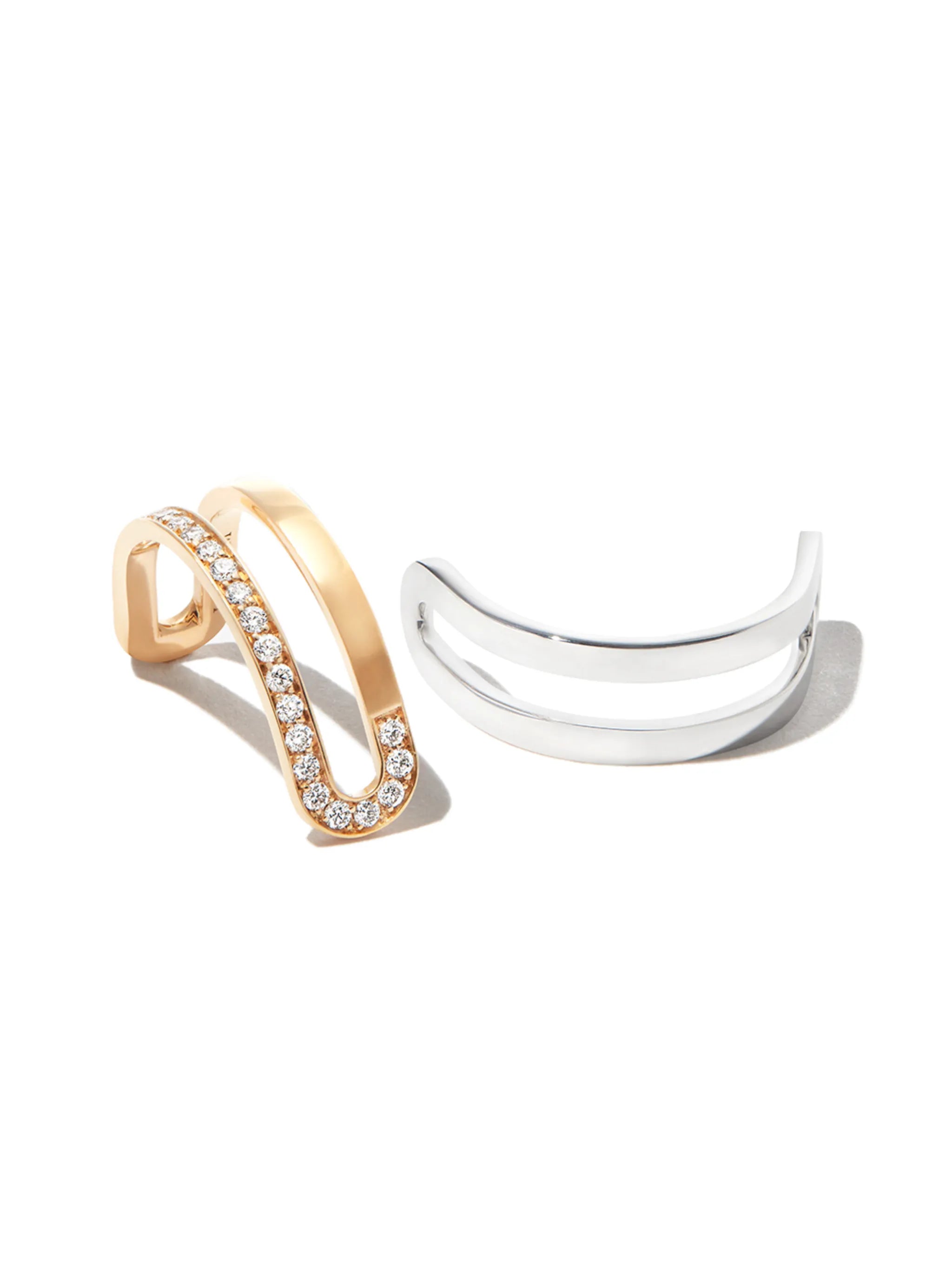18kt gold Étreintes two-piece diamond ring