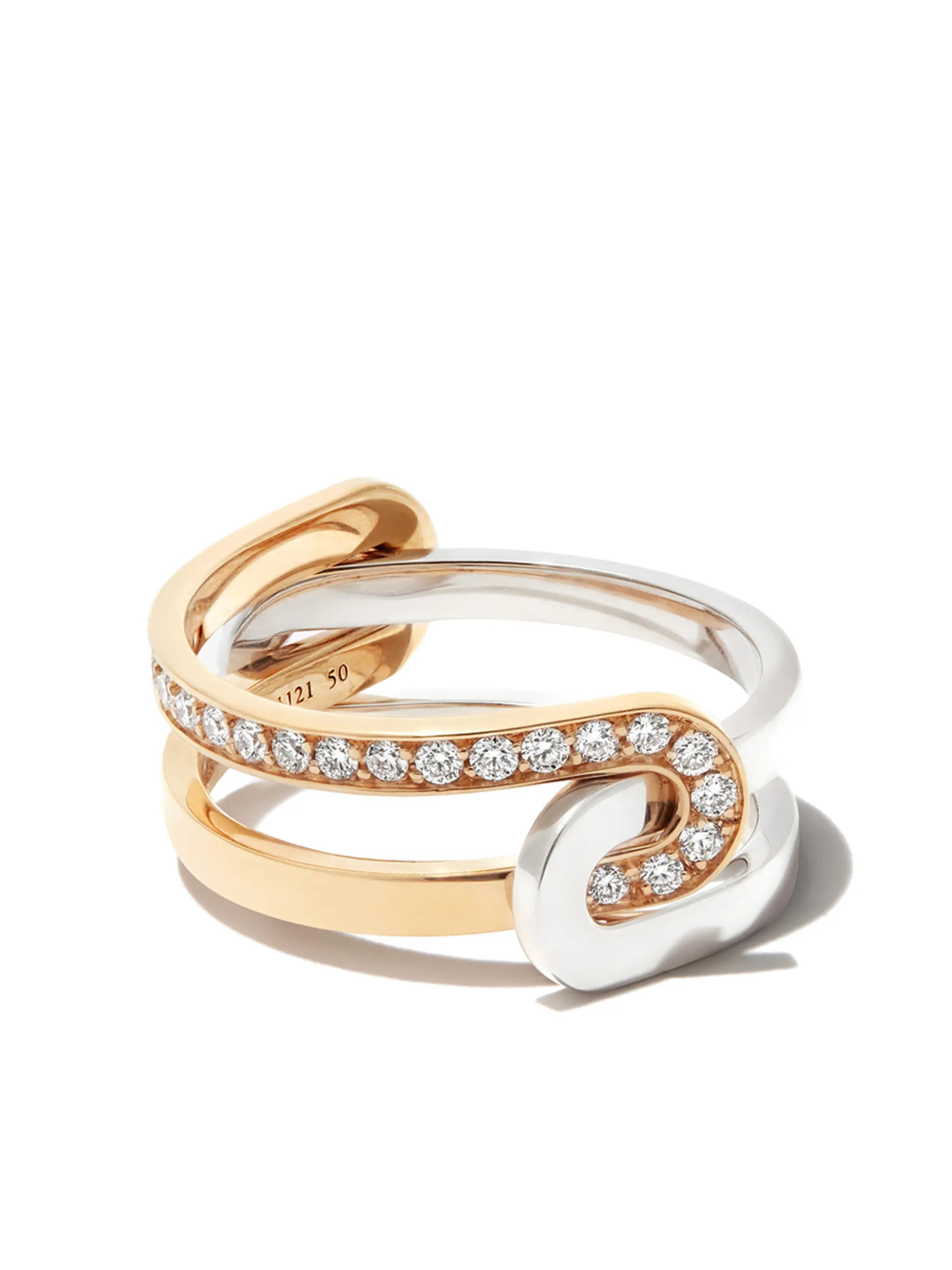 18kt gold Étreintes two-piece diamond ring
