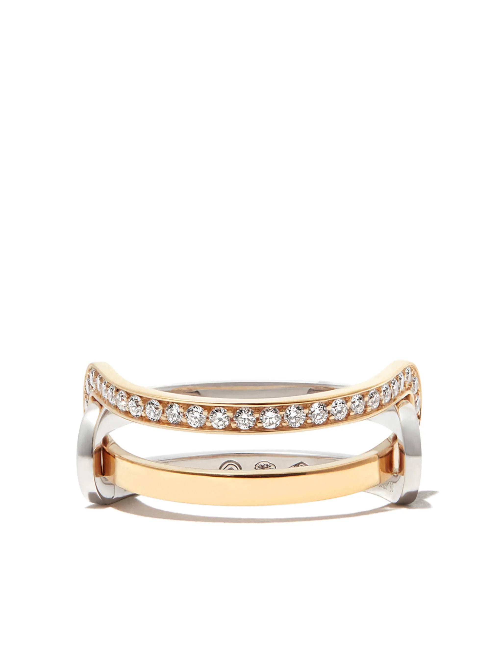 18kt gold Étreintes two-piece diamond ring