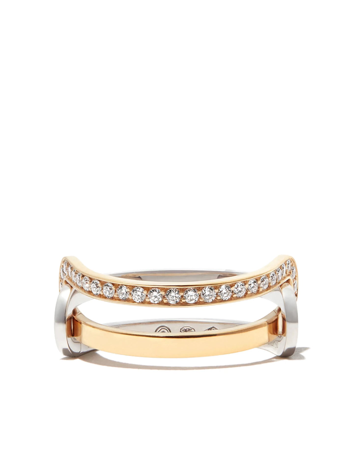 18kt gold Étreintes two-piece diamond ring