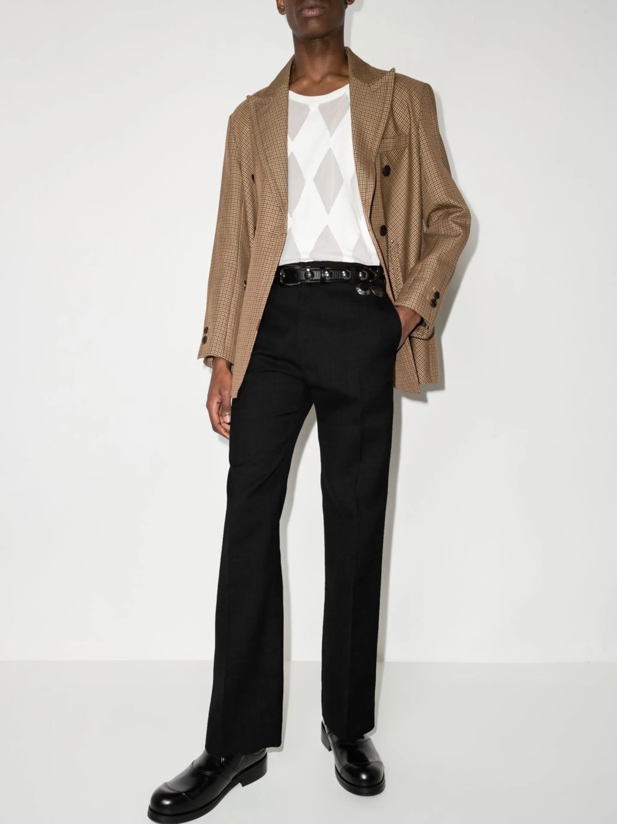 sequin-embellished straight-leg trousers