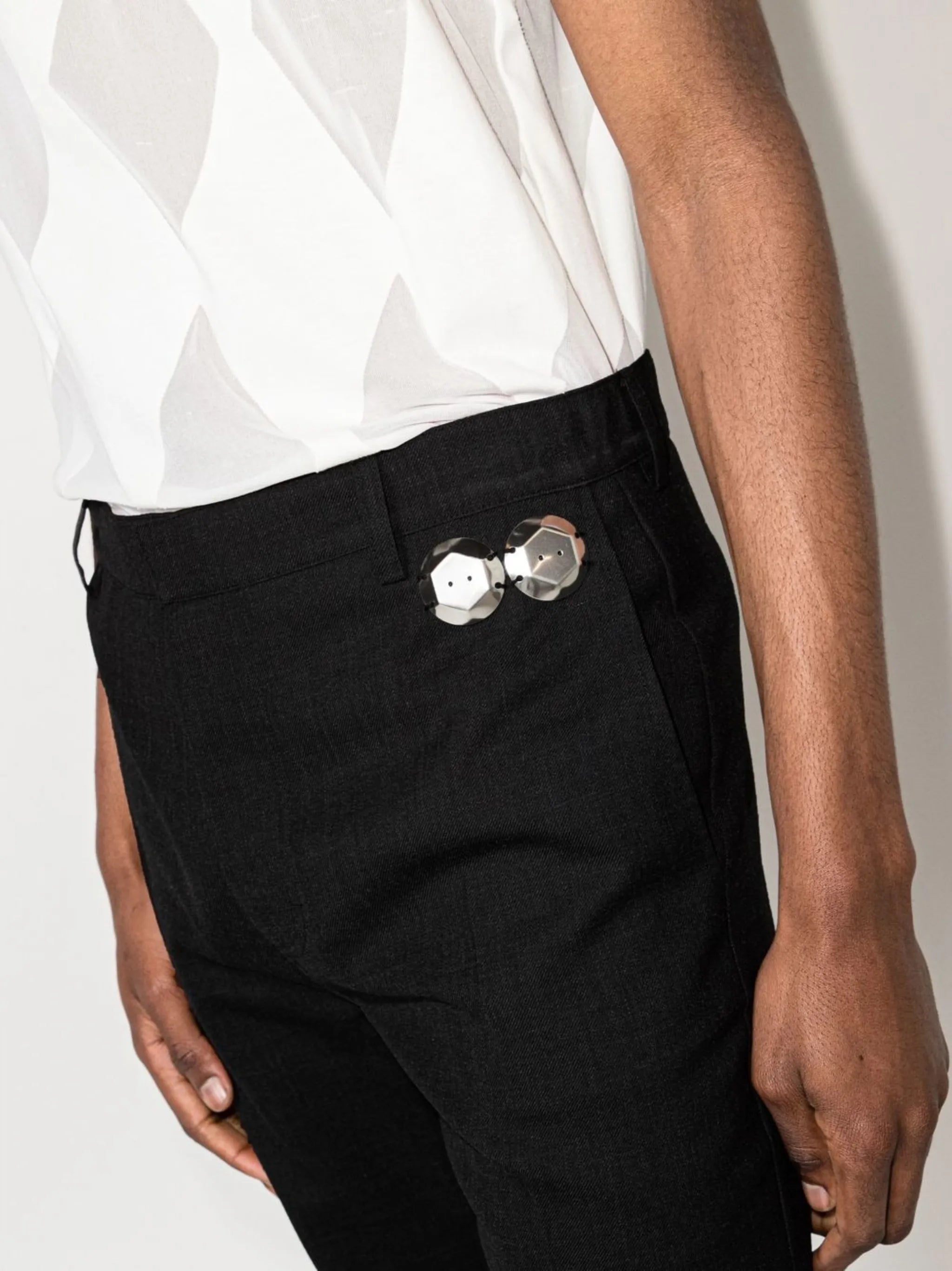 sequin-embellished straight-leg trousers