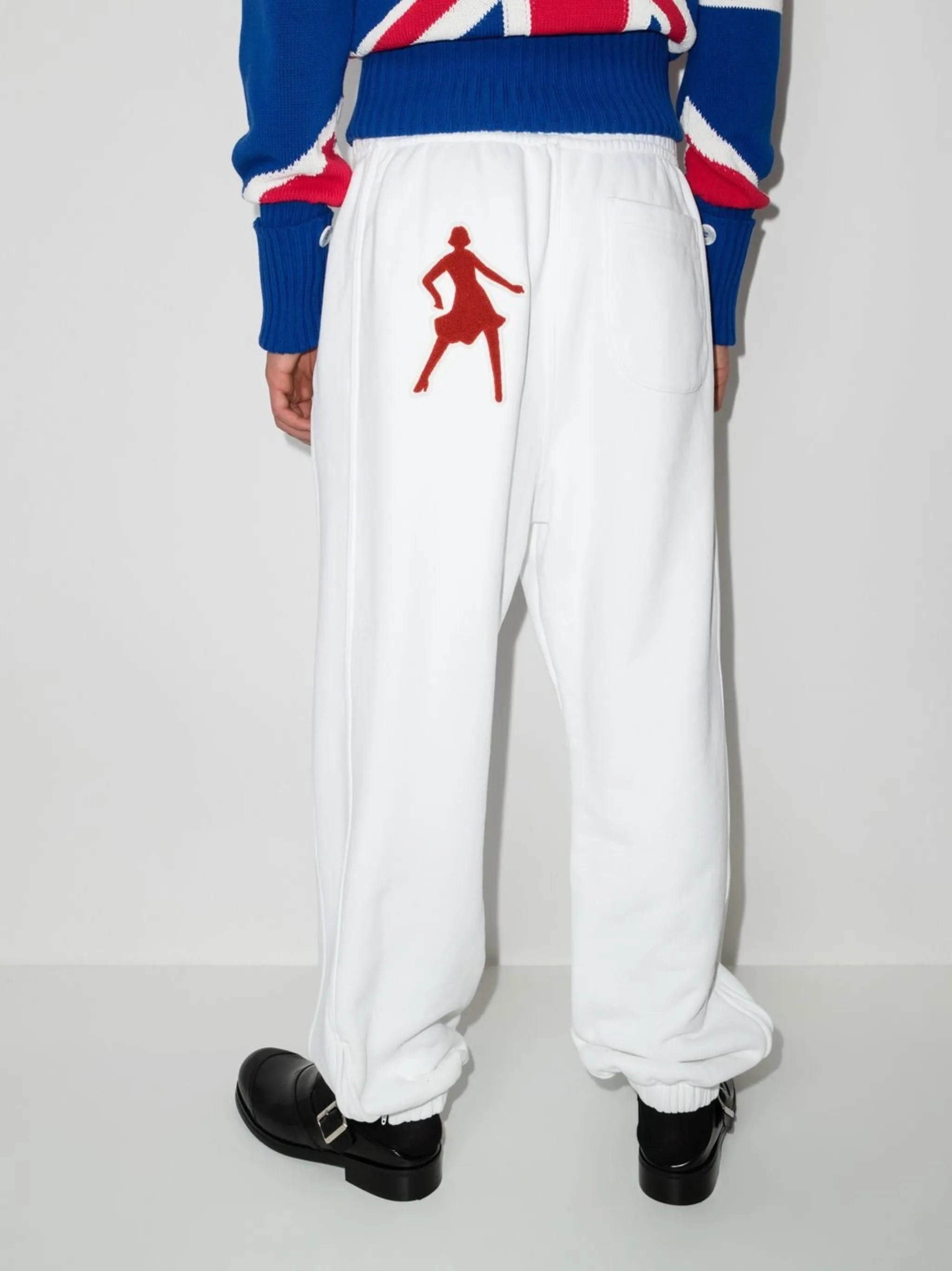 jersey-fleece oversized track pants