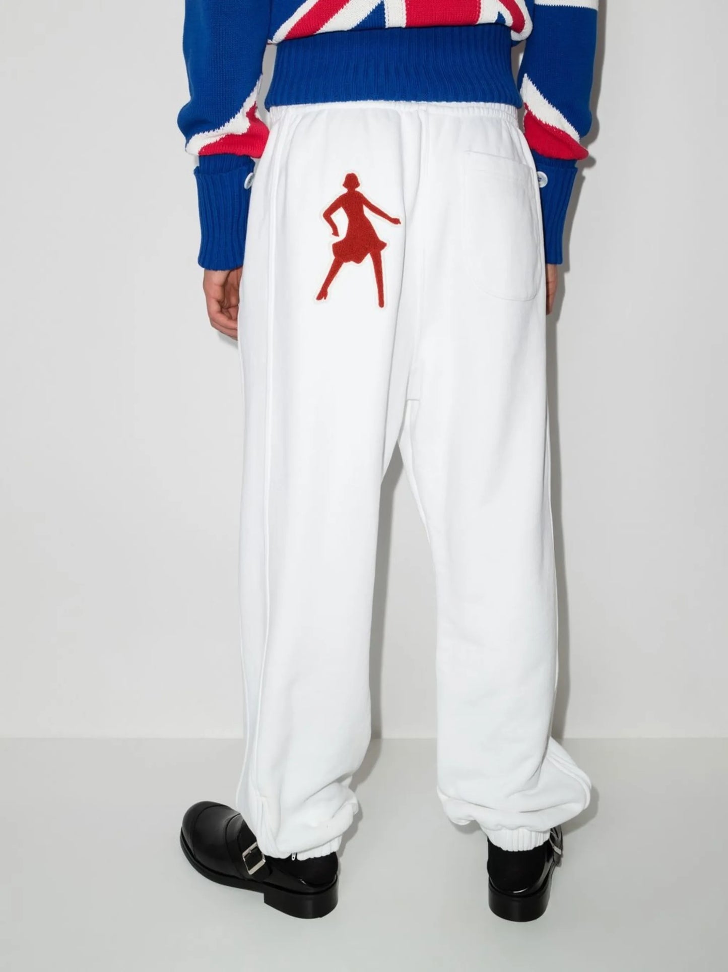 jersey-fleece oversized track pants