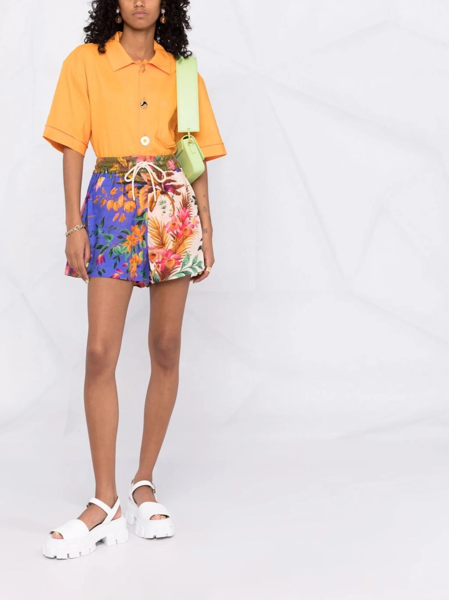 Tropicana print drawstring shorts