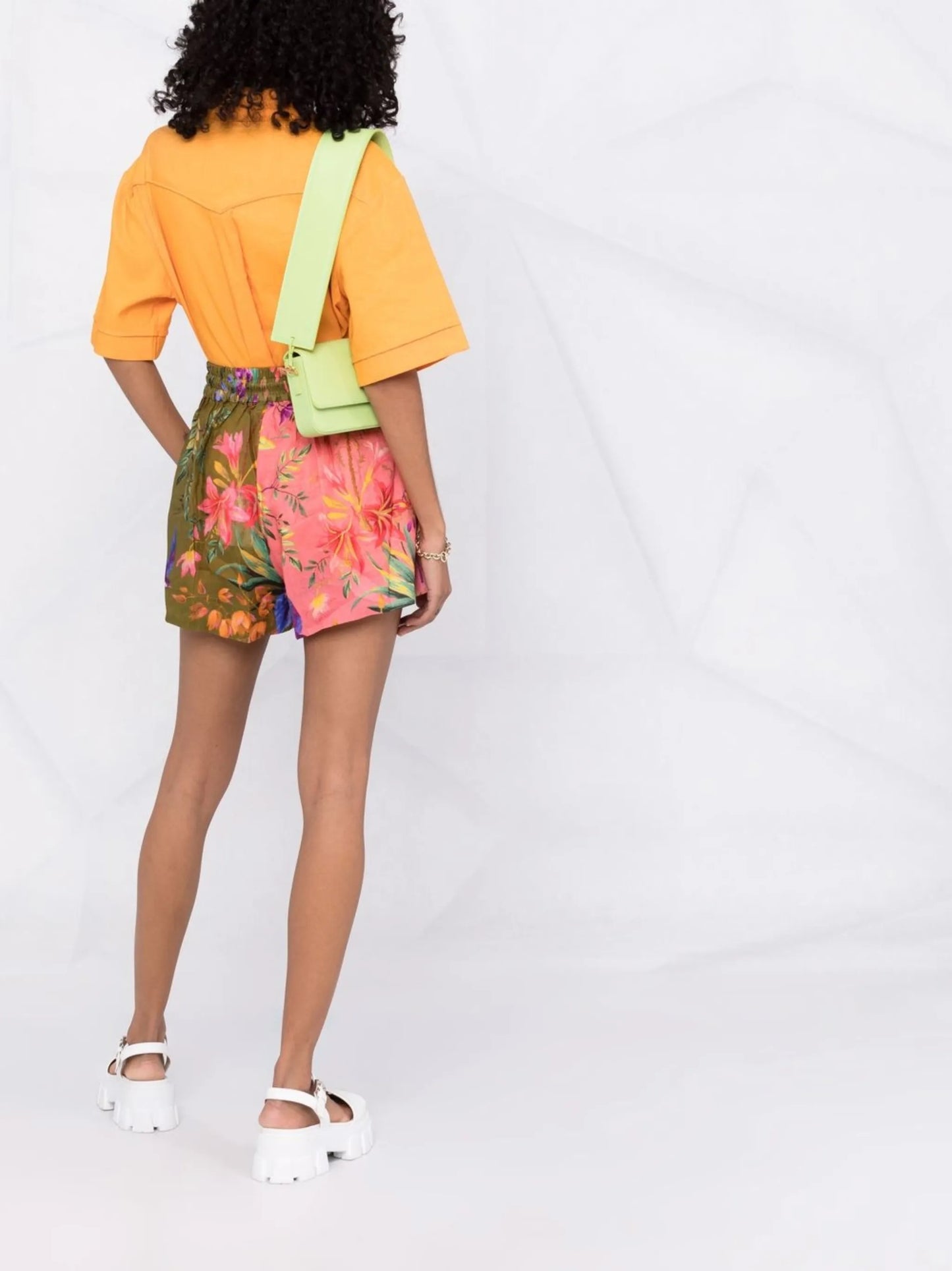 Tropicana print drawstring shorts